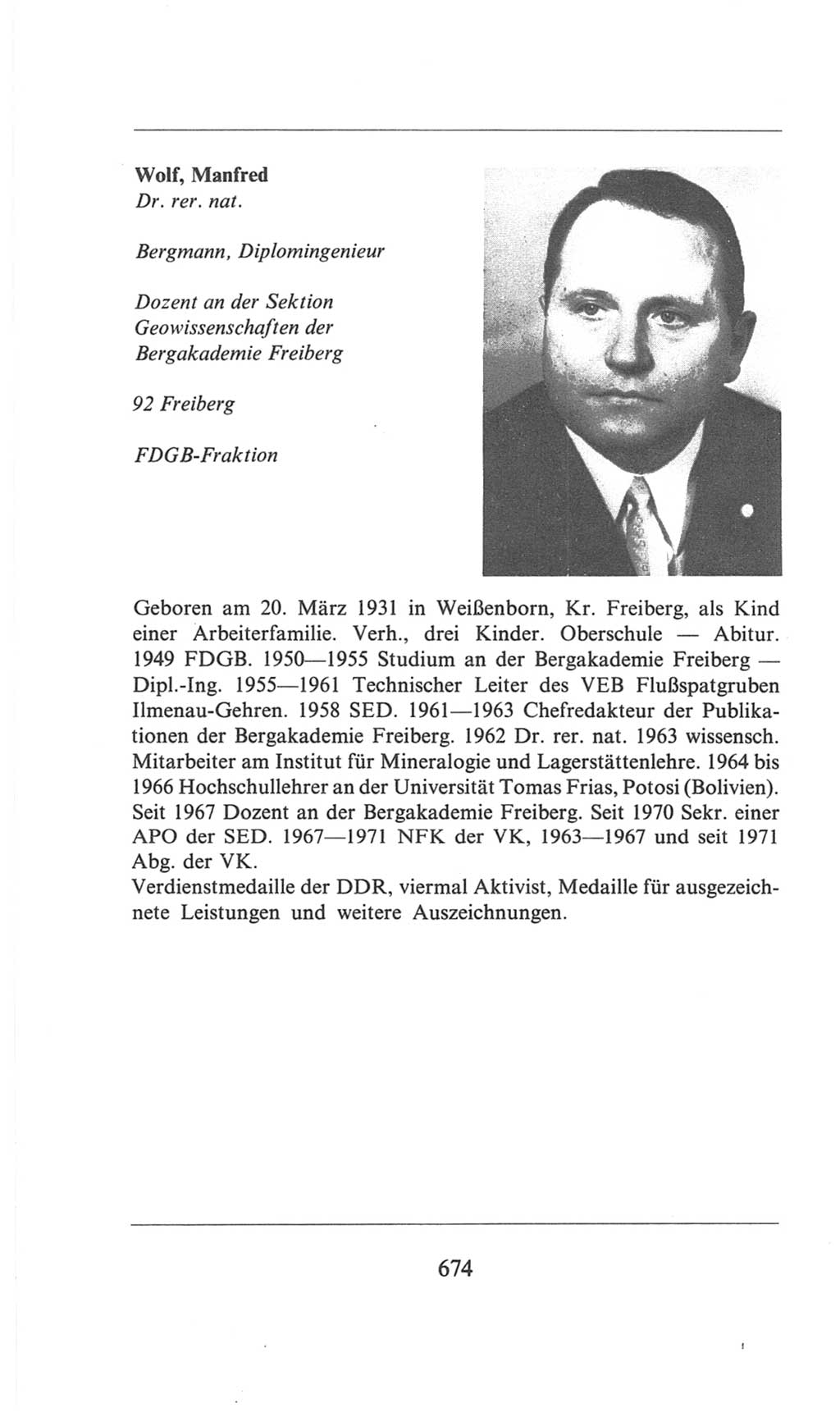Volkskammer (VK) der Deutschen Demokratischen Republik (DDR), 6. Wahlperiode 1971-1976, Seite 674 (VK. DDR 6. WP. 1971-1976, S. 674)