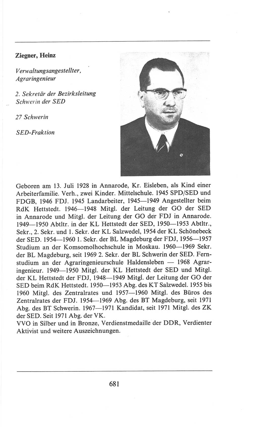 Volkskammer (VK) der Deutschen Demokratischen Republik (DDR), 6. Wahlperiode 1971-1976, Seite 681 (VK. DDR 6. WP. 1971-1976, S. 681)