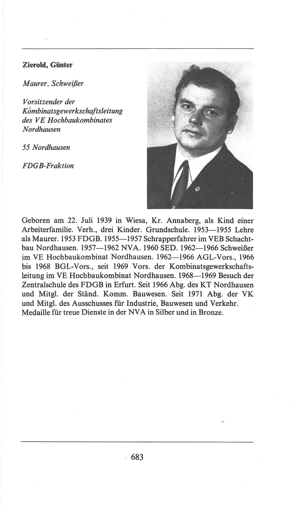Volkskammer (VK) der Deutschen Demokratischen Republik (DDR), 6. Wahlperiode 1971-1976, Seite 683 (VK. DDR 6. WP. 1971-1976, S. 683)