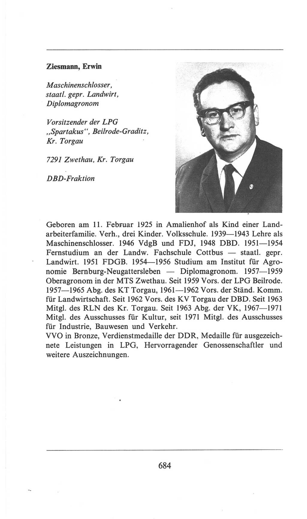 Volkskammer (VK) der Deutschen Demokratischen Republik (DDR), 6. Wahlperiode 1971-1976, Seite 684 (VK. DDR 6. WP. 1971-1976, S. 684)