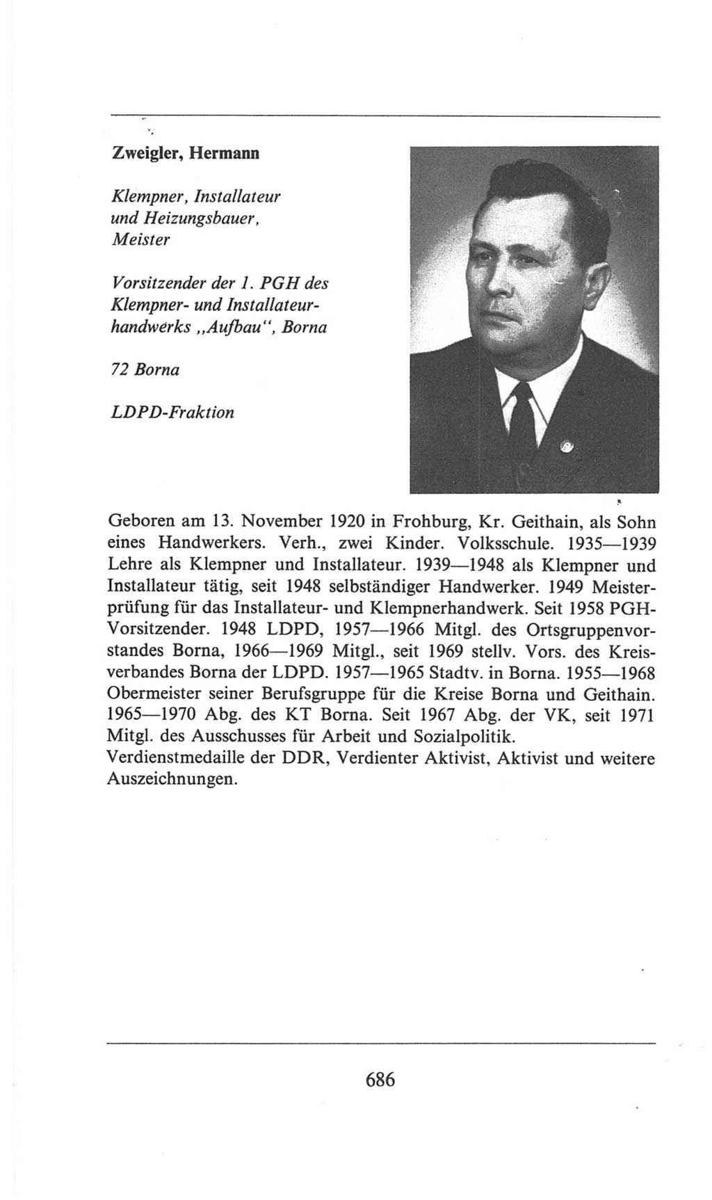 Volkskammer (VK) der Deutschen Demokratischen Republik (DDR), 6. Wahlperiode 1971-1976, Seite 686 (VK. DDR 6. WP. 1971-1976, S. 686)
