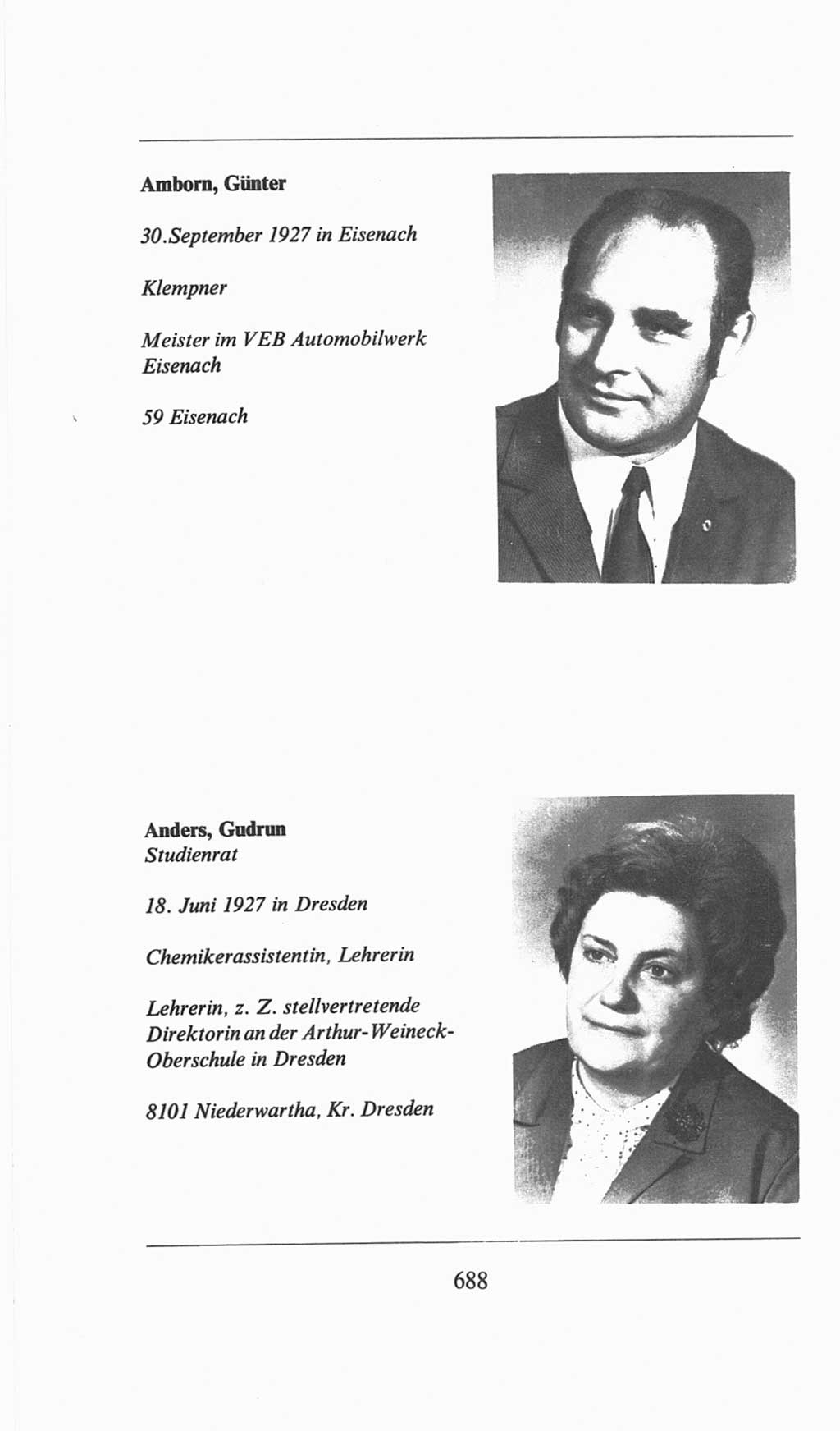 Volkskammer (VK) der Deutschen Demokratischen Republik (DDR), 6. Wahlperiode 1971-1976, Seite 688 (VK. DDR 6. WP. 1971-1976, S. 688)