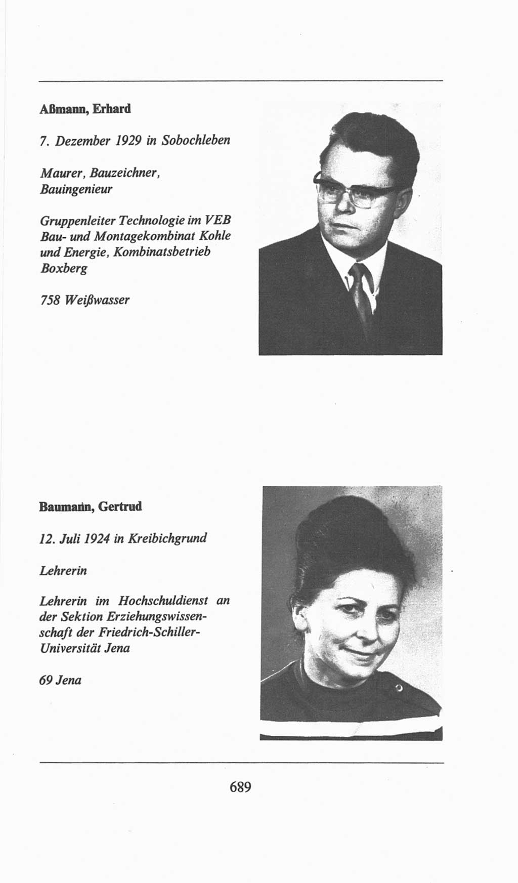 Volkskammer (VK) der Deutschen Demokratischen Republik (DDR), 6. Wahlperiode 1971-1976, Seite 689 (VK. DDR 6. WP. 1971-1976, S. 689)