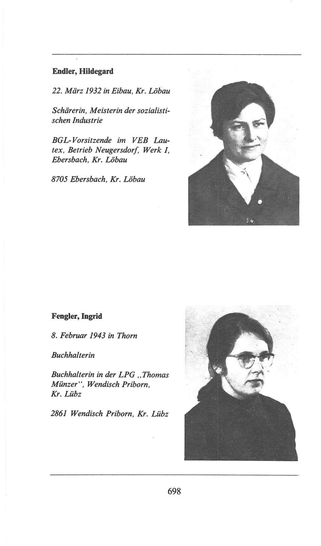 Volkskammer (VK) der Deutschen Demokratischen Republik (DDR), 6. Wahlperiode 1971-1976, Seite 698 (VK. DDR 6. WP. 1971-1976, S. 698)
