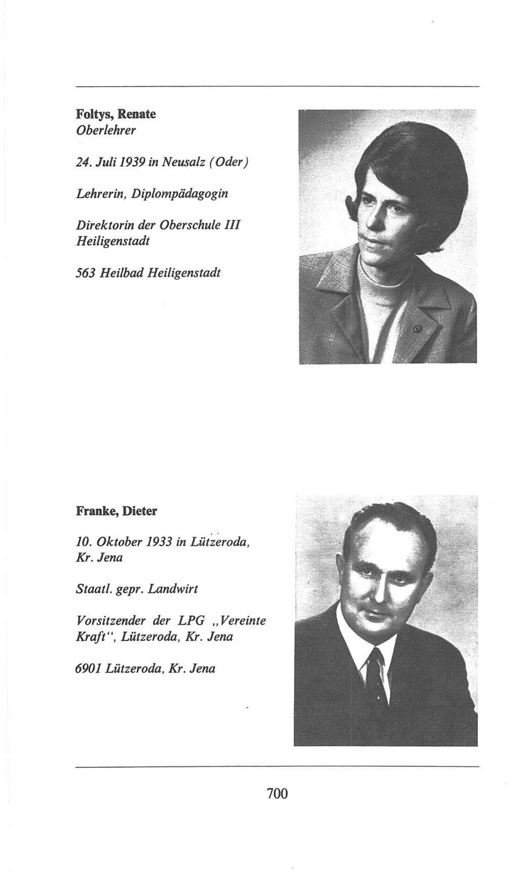 Volkskammer (VK) der Deutschen Demokratischen Republik (DDR), 6. Wahlperiode 1971-1976, Seite 700 (VK. DDR 6. WP. 1971-1976, S. 700)