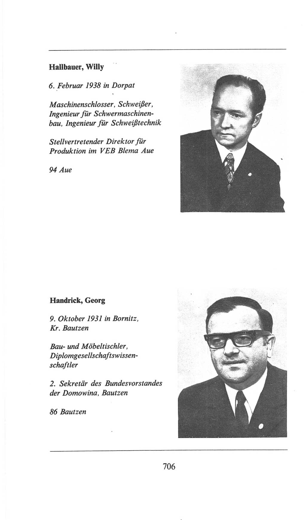 Volkskammer (VK) der Deutschen Demokratischen Republik (DDR), 6. Wahlperiode 1971-1976, Seite 706 (VK. DDR 6. WP. 1971-1976, S. 706)