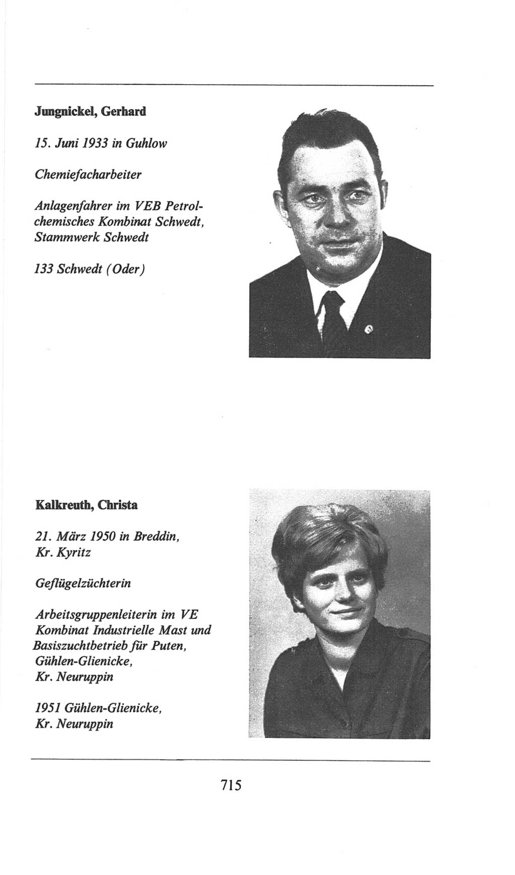 Volkskammer (VK) der Deutschen Demokratischen Republik (DDR), 6. Wahlperiode 1971-1976, Seite 715 (VK. DDR 6. WP. 1971-1976, S. 715)