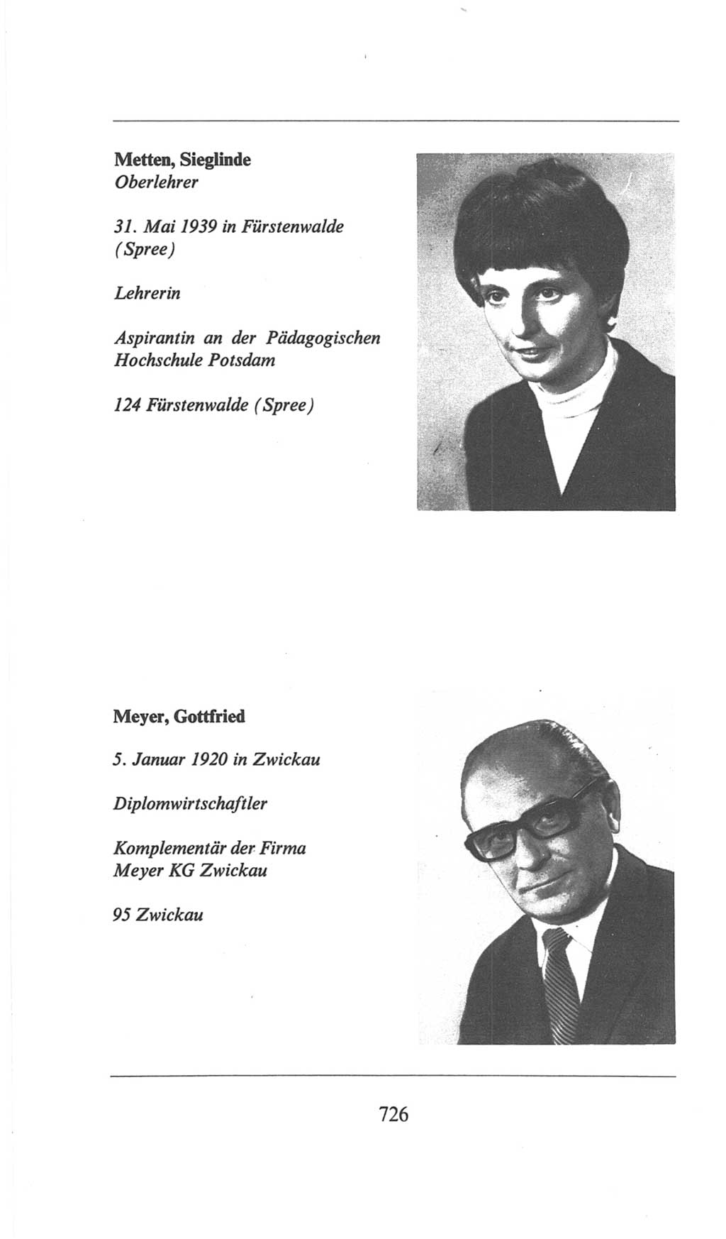 Volkskammer (VK) der Deutschen Demokratischen Republik (DDR), 6. Wahlperiode 1971-1976, Seite 726 (VK. DDR 6. WP. 1971-1976, S. 726)