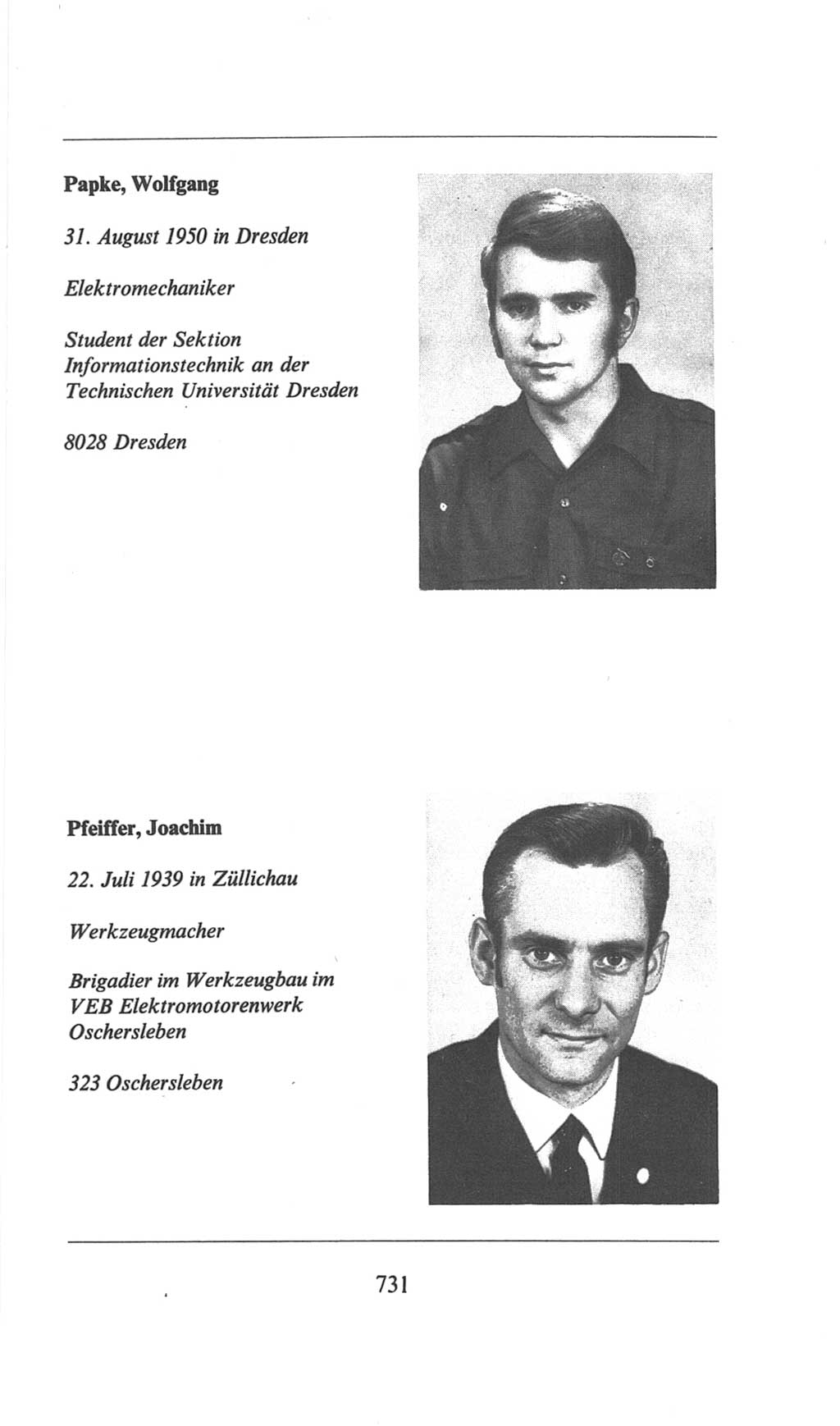 Volkskammer (VK) der Deutschen Demokratischen Republik (DDR), 6. Wahlperiode 1971-1976, Seite 731 (VK. DDR 6. WP. 1971-1976, S. 731)