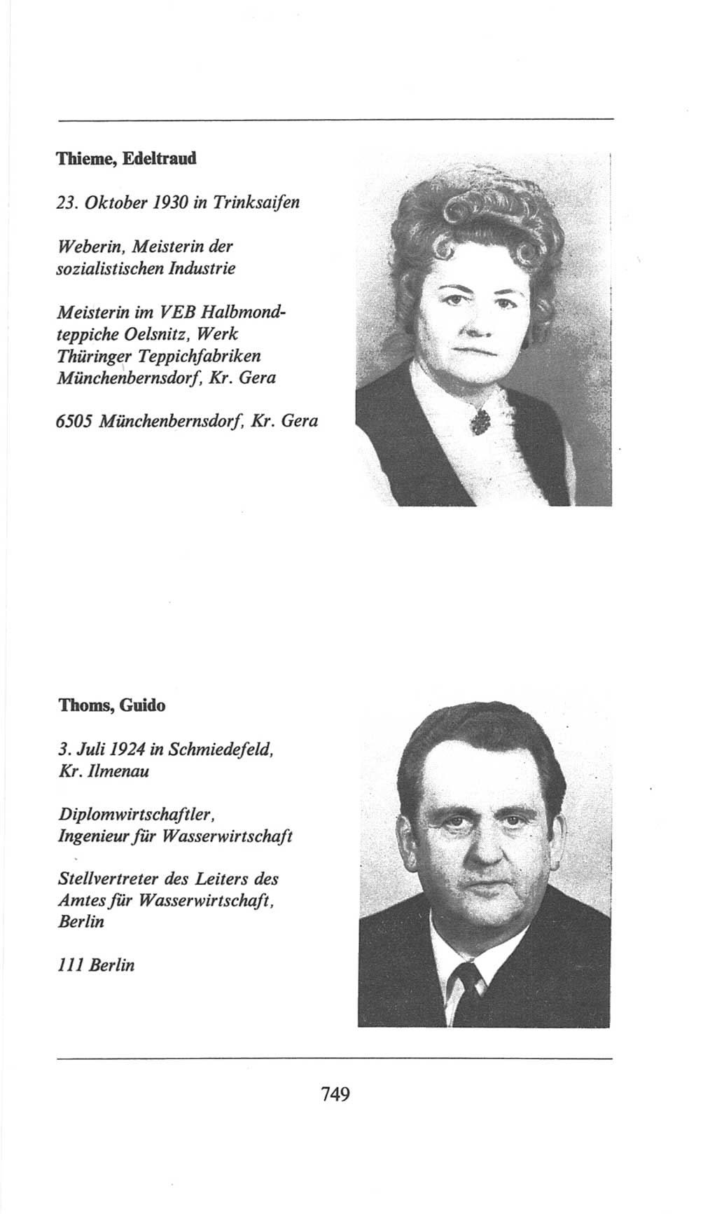 Volkskammer (VK) der Deutschen Demokratischen Republik (DDR), 6. Wahlperiode 1971-1976, Seite 749 (VK. DDR 6. WP. 1971-1976, S. 749)