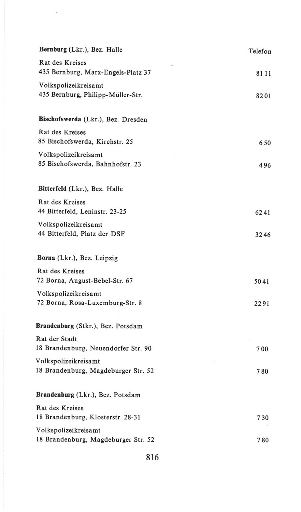 Volkskammer (VK) der Deutschen Demokratischen Republik (DDR), 6. Wahlperiode 1971-1976, Seite 816 (VK. DDR 6. WP. 1971-1976, S. 816)
