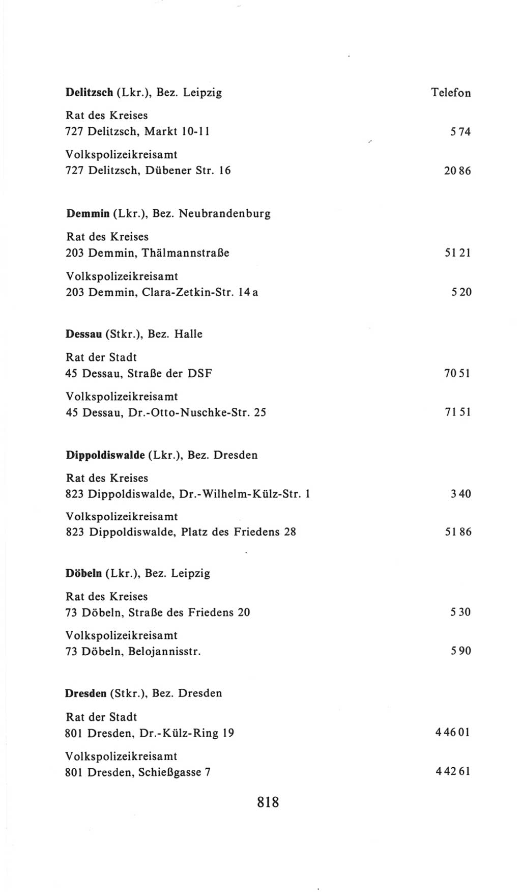 Volkskammer (VK) der Deutschen Demokratischen Republik (DDR), 6. Wahlperiode 1971-1976, Seite 818 (VK. DDR 6. WP. 1971-1976, S. 818)