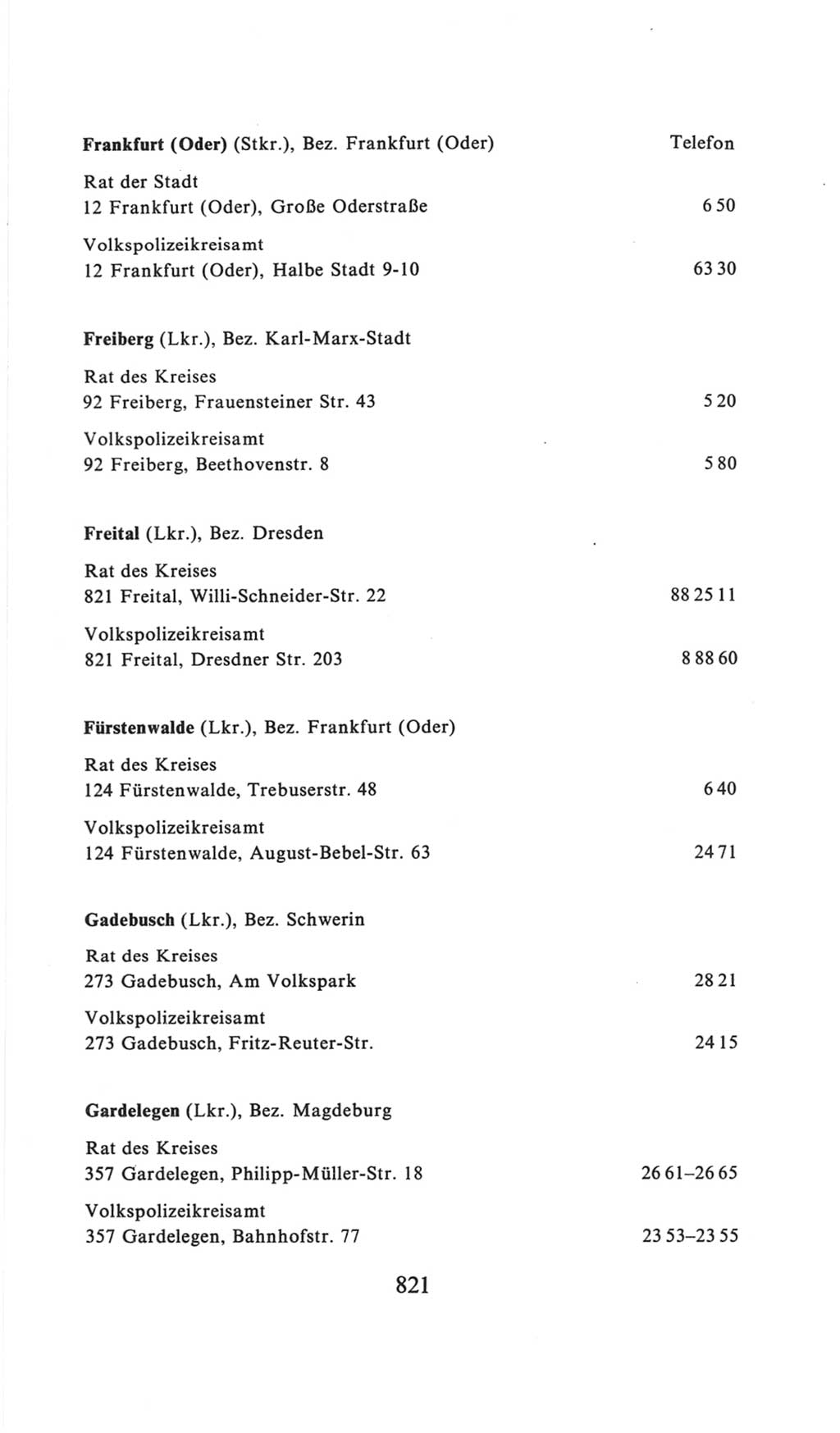 Volkskammer (VK) der Deutschen Demokratischen Republik (DDR), 6. Wahlperiode 1971-1976, Seite 821 (VK. DDR 6. WP. 1971-1976, S. 821)