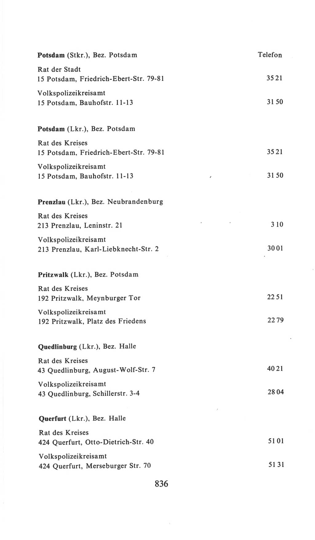 Volkskammer (VK) der Deutschen Demokratischen Republik (DDR), 6. Wahlperiode 1971-1976, Seite 836 (VK. DDR 6. WP. 1971-1976, S. 836)