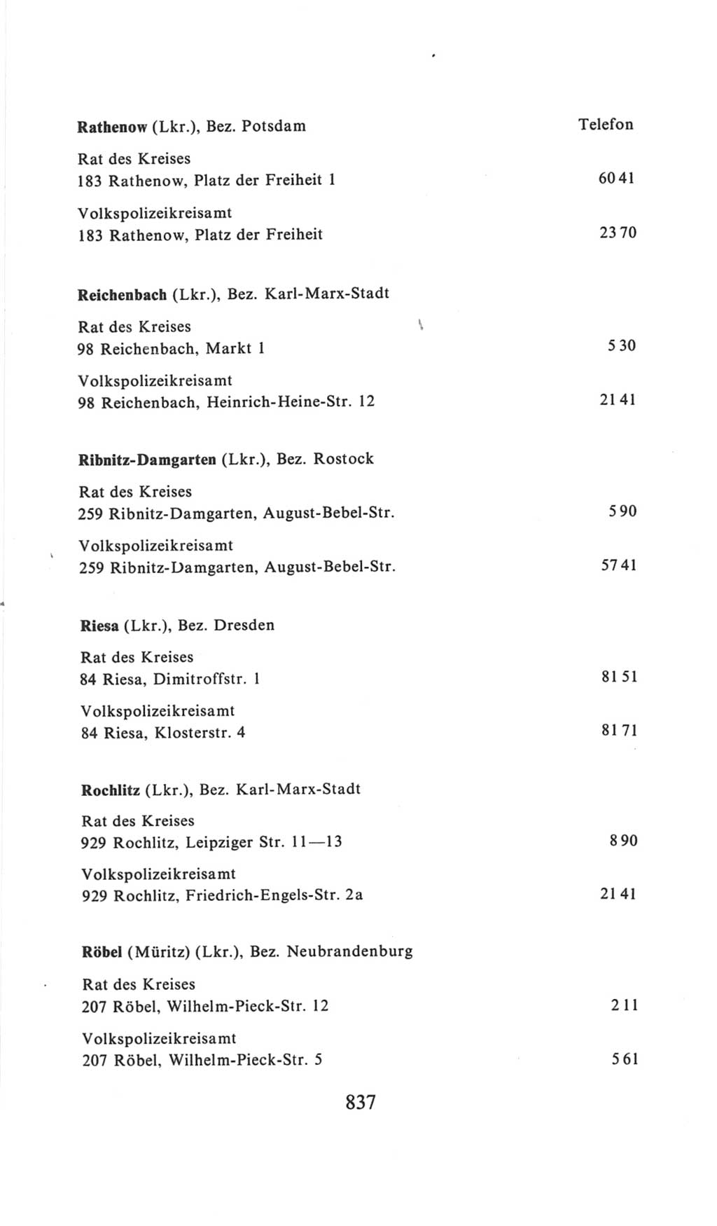 Volkskammer (VK) der Deutschen Demokratischen Republik (DDR), 6. Wahlperiode 1971-1976, Seite 837 (VK. DDR 6. WP. 1971-1976, S. 837)