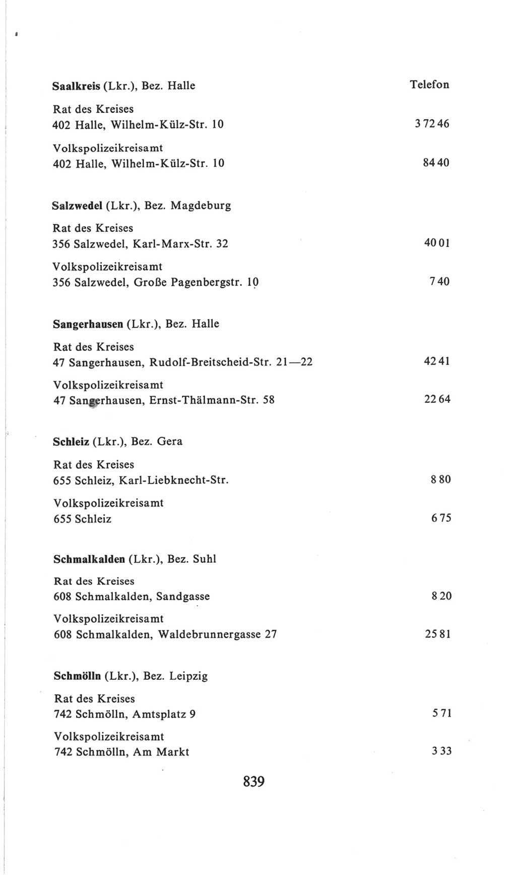 Volkskammer (VK) der Deutschen Demokratischen Republik (DDR), 6. Wahlperiode 1971-1976, Seite 839 (VK. DDR 6. WP. 1971-1976, S. 839)