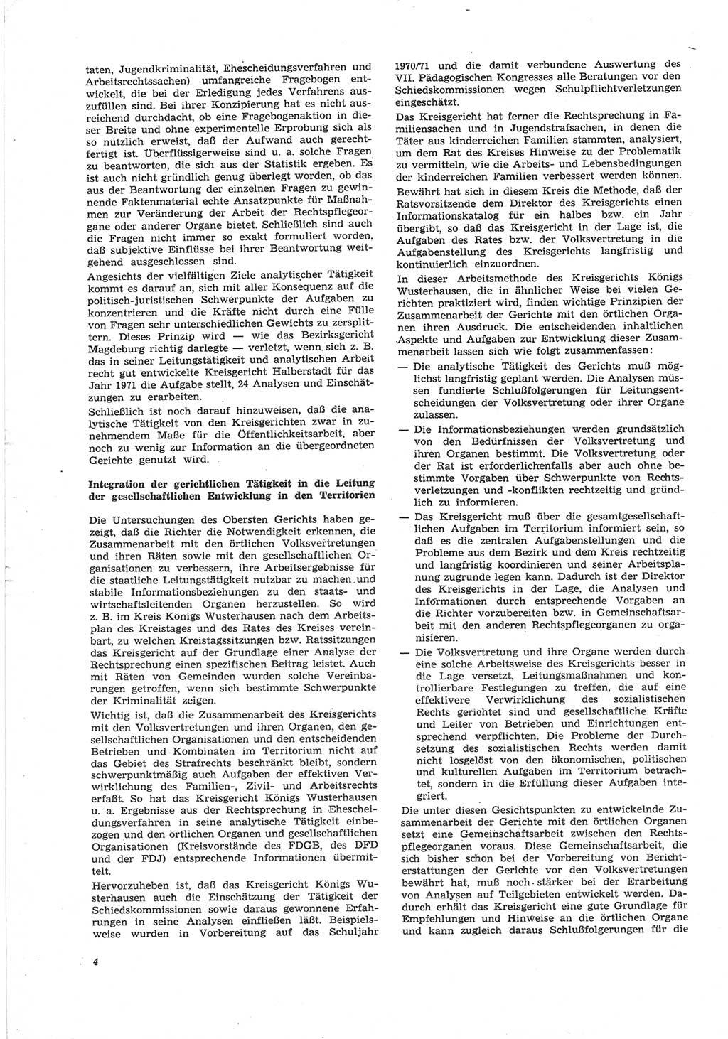 Neue Justiz (NJ), Zeitschrift für Recht und Rechtswissenschaft [Deutsche Demokratische Republik (DDR)], 25. Jahrgang 1971, Seite 4 (NJ DDR 1971, S. 4)