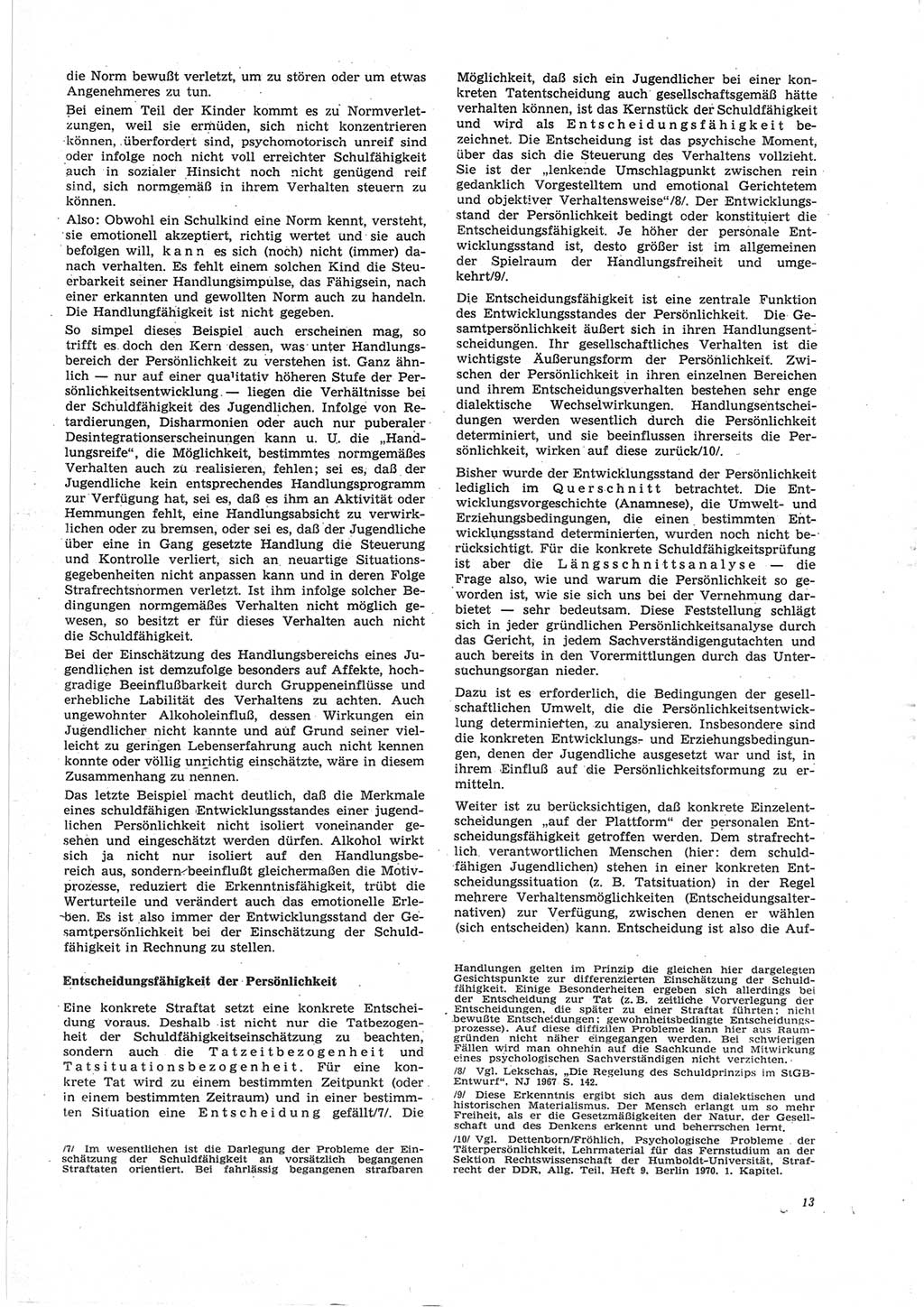 Neue Justiz (NJ), Zeitschrift für Recht und Rechtswissenschaft [Deutsche Demokratische Republik (DDR)], 25. Jahrgang 1971, Seite 13 (NJ DDR 1971, S. 13)