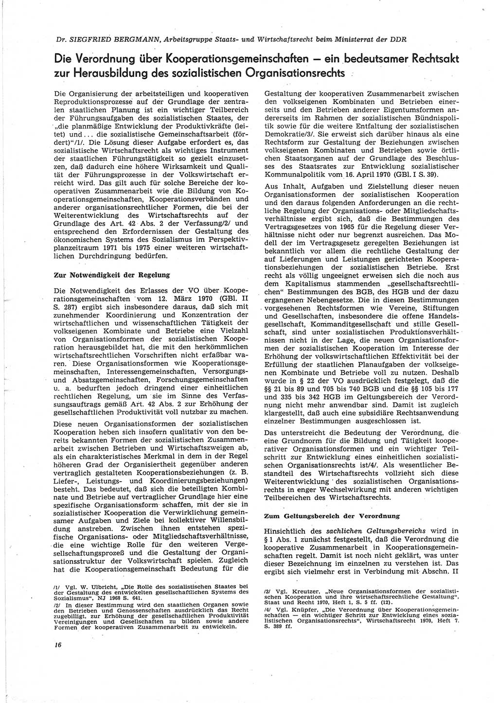 Neue Justiz (NJ), Zeitschrift für Recht und Rechtswissenschaft [Deutsche Demokratische Republik (DDR)], 25. Jahrgang 1971, Seite 16 (NJ DDR 1971, S. 16)