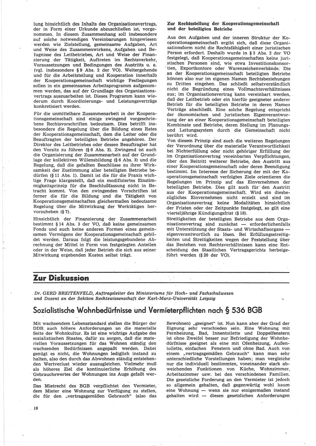 Neue Justiz (NJ), Zeitschrift für Recht und Rechtswissenschaft [Deutsche Demokratische Republik (DDR)], 25. Jahrgang 1971, Seite 18 (NJ DDR 1971, S. 18)