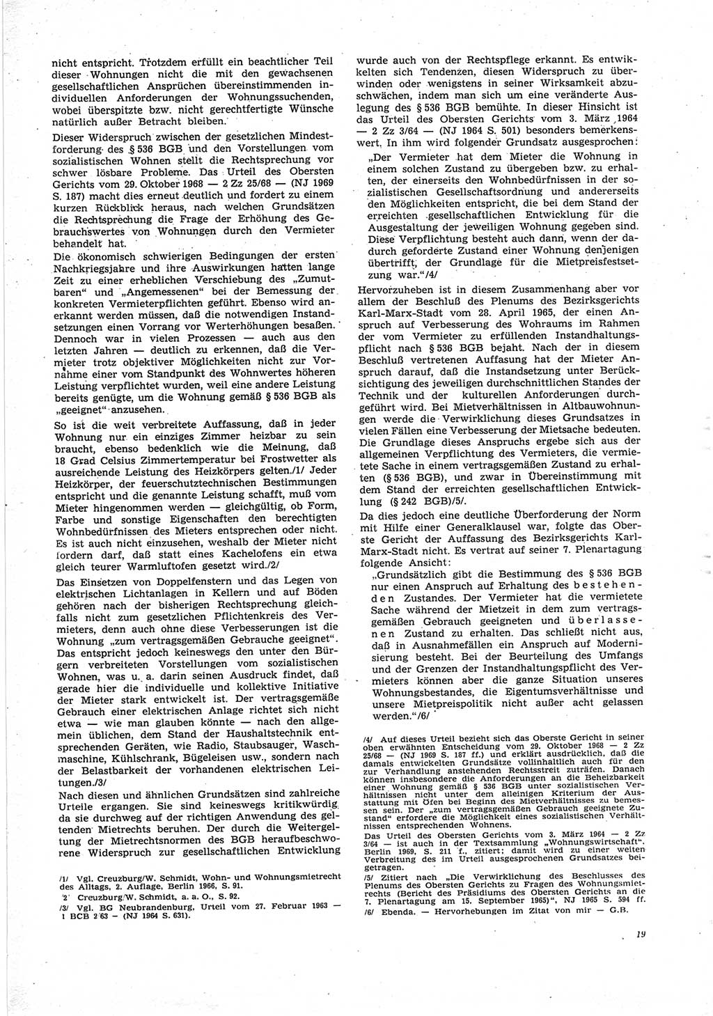 Neue Justiz (NJ), Zeitschrift für Recht und Rechtswissenschaft [Deutsche Demokratische Republik (DDR)], 25. Jahrgang 1971, Seite 19 (NJ DDR 1971, S. 19)
