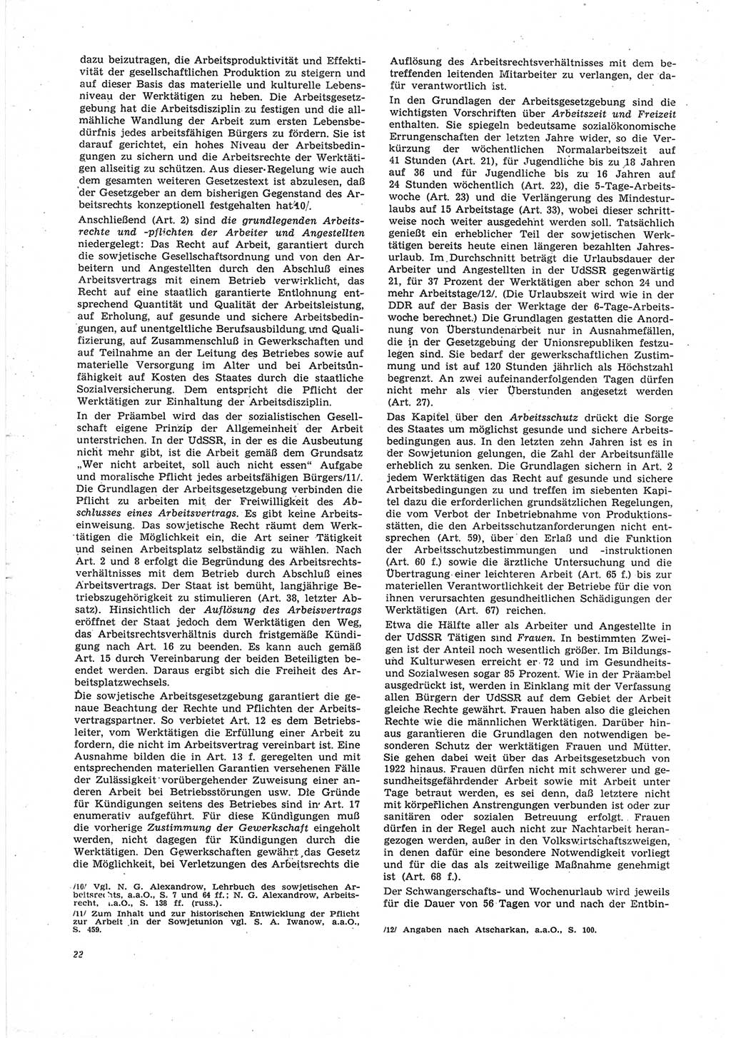 Neue Justiz (NJ), Zeitschrift für Recht und Rechtswissenschaft [Deutsche Demokratische Republik (DDR)], 25. Jahrgang 1971, Seite 22 (NJ DDR 1971, S. 22)