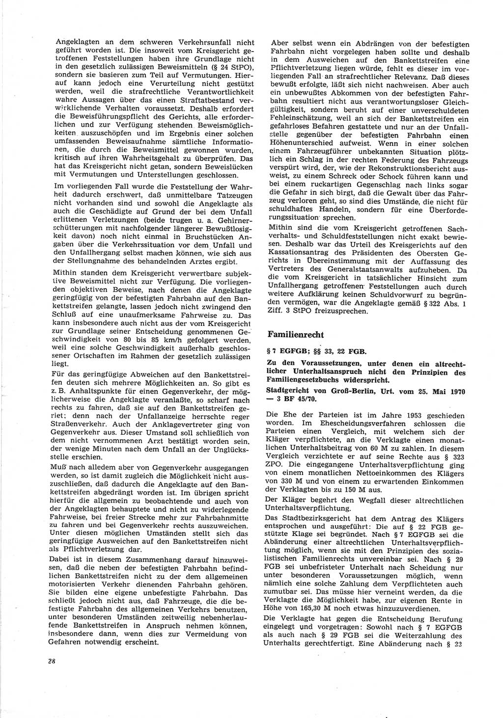 Neue Justiz (NJ), Zeitschrift für Recht und Rechtswissenschaft [Deutsche Demokratische Republik (DDR)], 25. Jahrgang 1971, Seite 28 (NJ DDR 1971, S. 28)