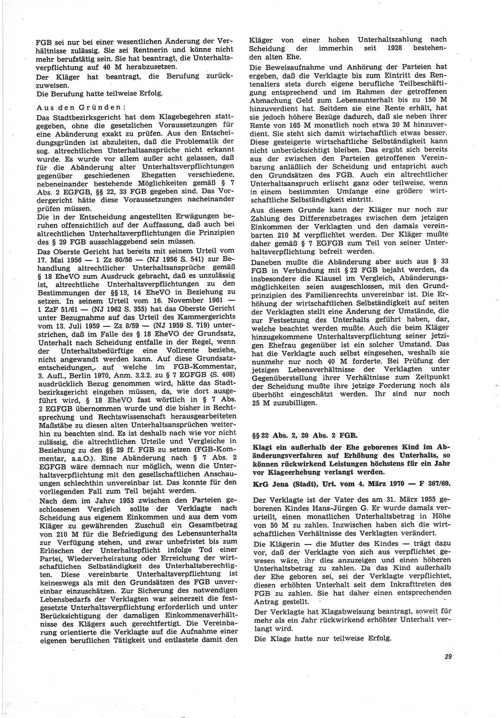 Neue Justiz (NJ), Zeitschrift für Recht und Rechtswissenschaft [Deutsche Demokratische Republik (DDR)], 25. Jahrgang 1971, Seite 29 (NJ DDR 1971, S. 29)