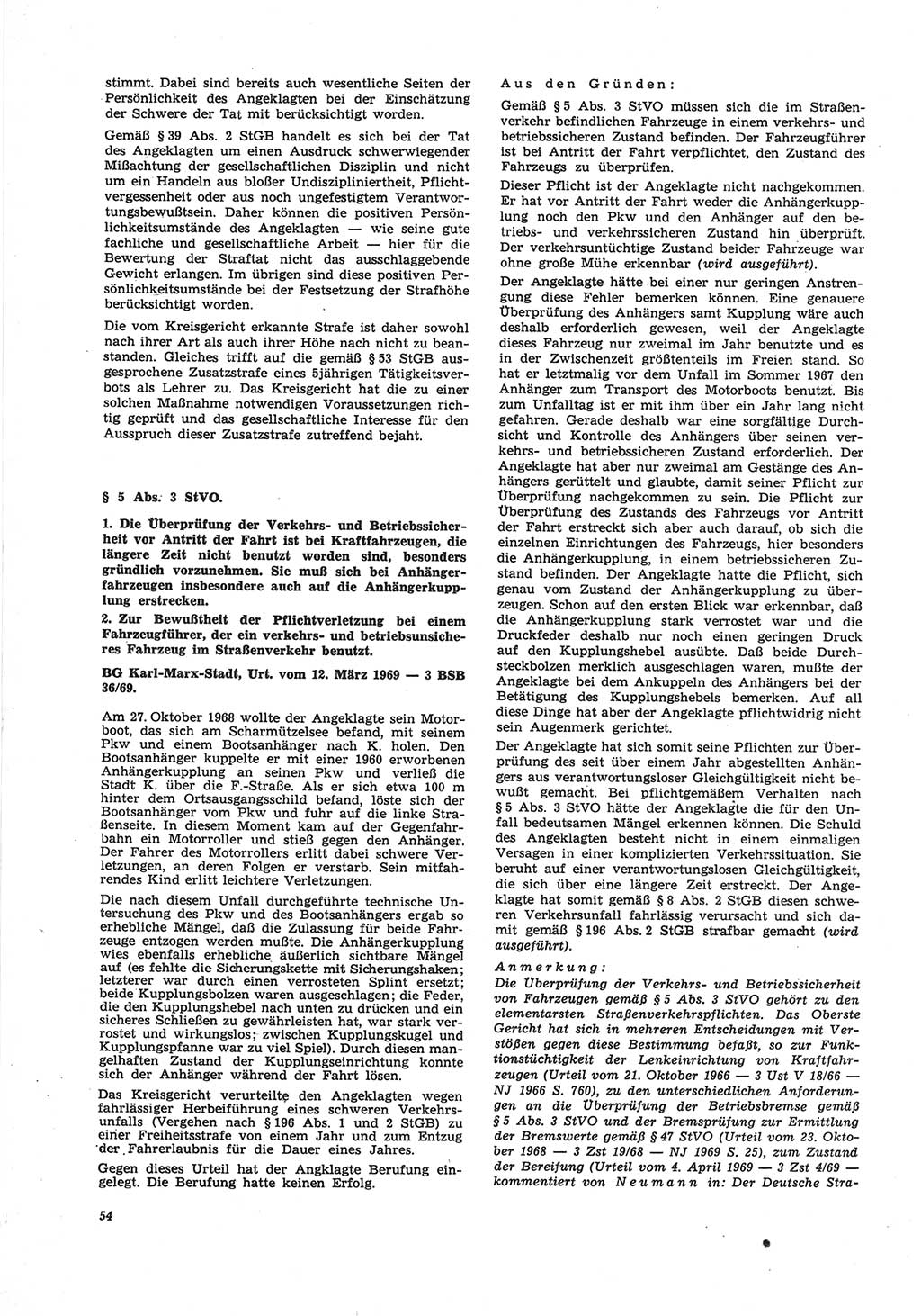 Neue Justiz (NJ), Zeitschrift für Recht und Rechtswissenschaft [Deutsche Demokratische Republik (DDR)], 25. Jahrgang 1971, Seite 54 (NJ DDR 1971, S. 54)
