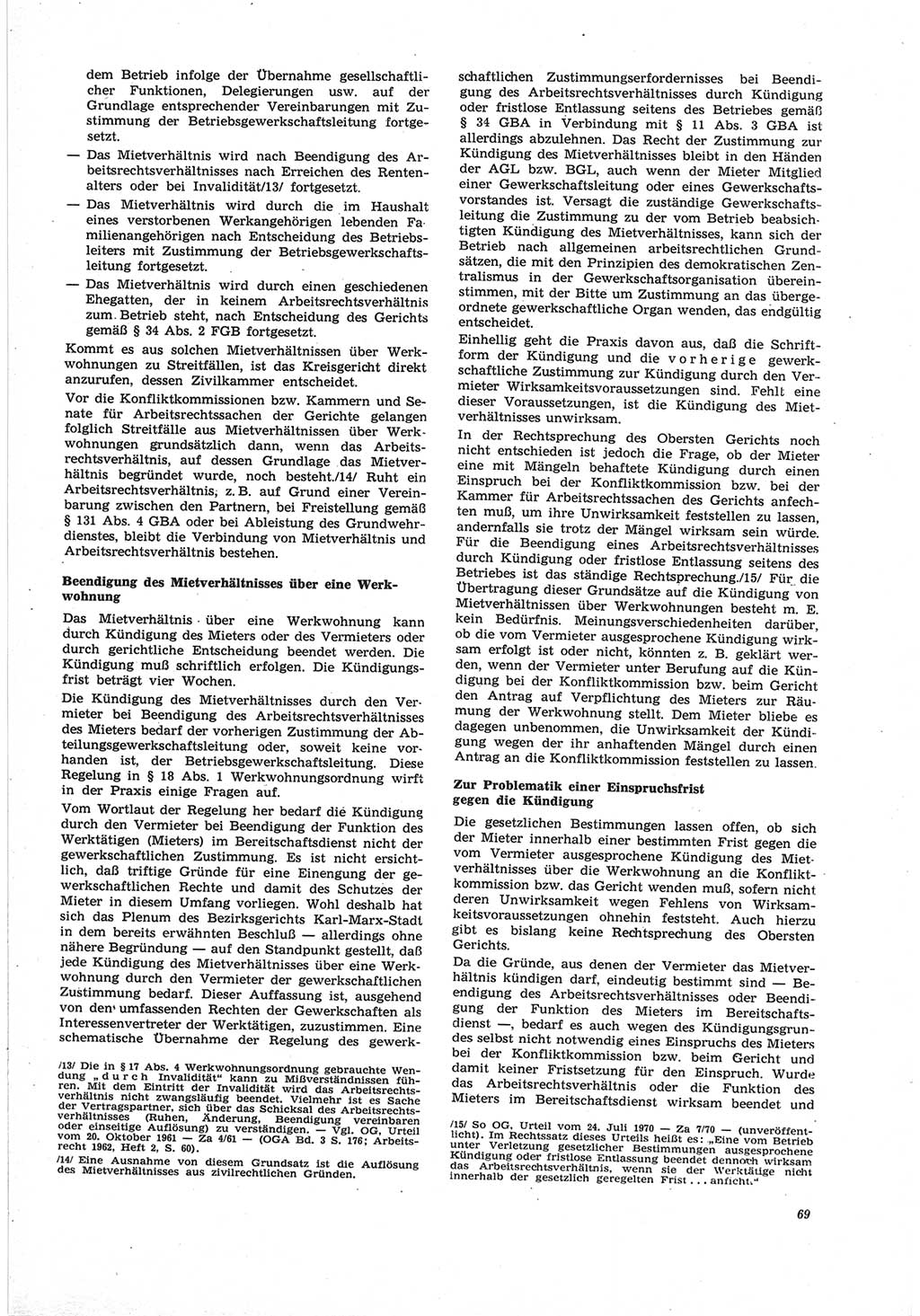 Neue Justiz (NJ), Zeitschrift für Recht und Rechtswissenschaft [Deutsche Demokratische Republik (DDR)], 25. Jahrgang 1971, Seite 69 (NJ DDR 1971, S. 69)