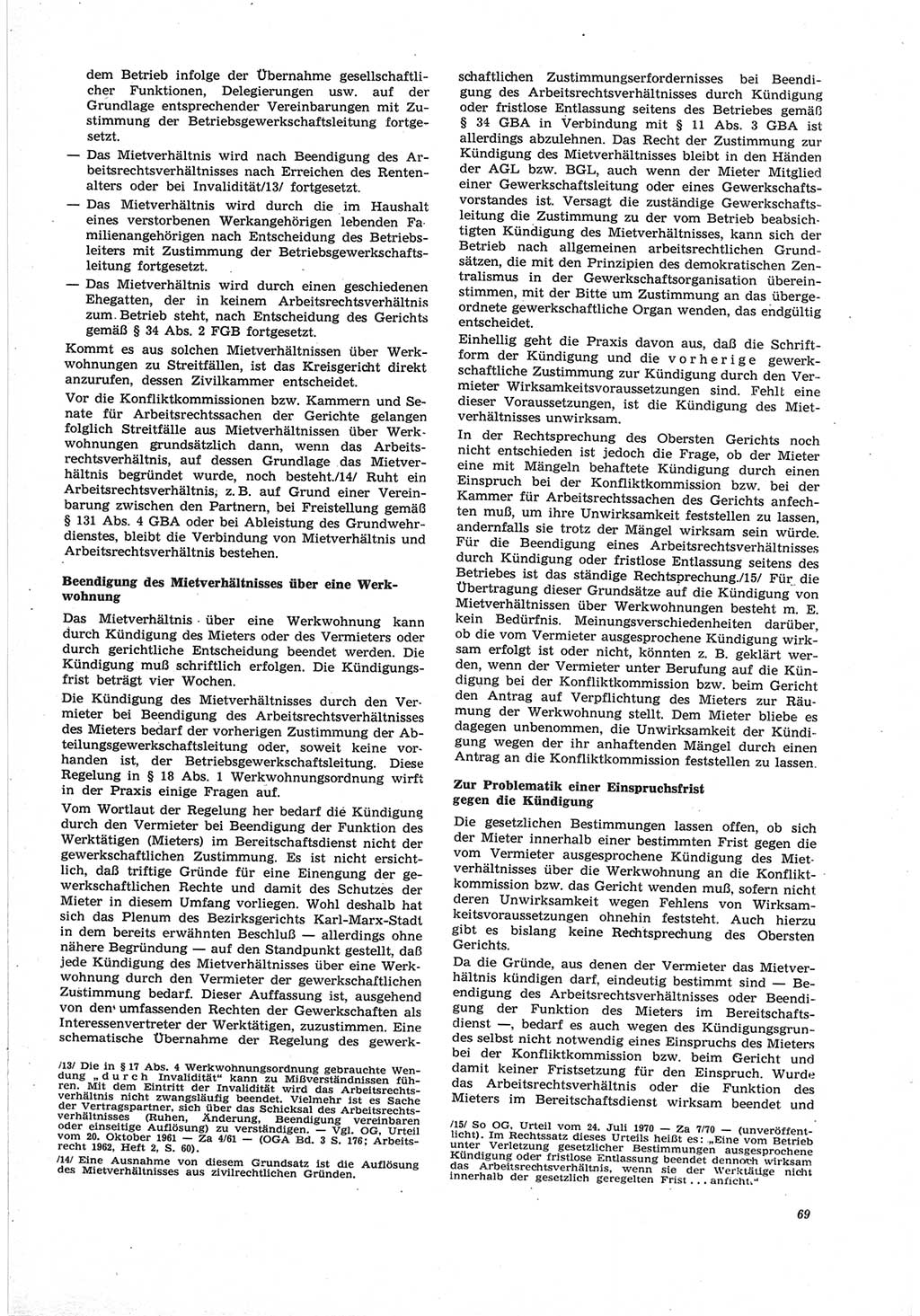 Neue Justiz (NJ), Zeitschrift für Recht und Rechtswissenschaft [Deutsche Demokratische Republik (DDR)], 25. Jahrgang 1971, Seite 69 (NJ DDR 1971, S. 69)