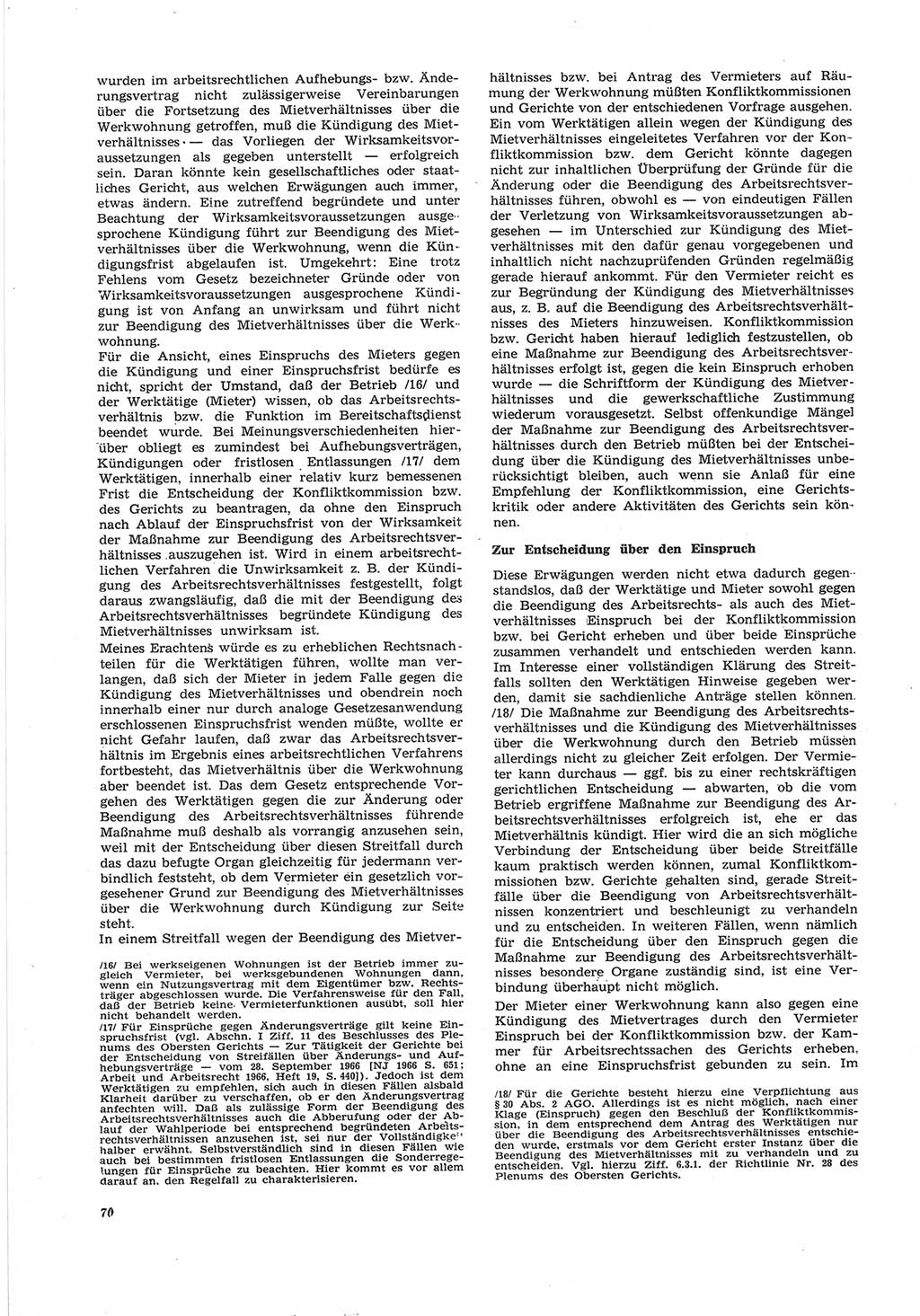 Neue Justiz (NJ), Zeitschrift für Recht und Rechtswissenschaft [Deutsche Demokratische Republik (DDR)], 25. Jahrgang 1971, Seite 70 (NJ DDR 1971, S. 70)