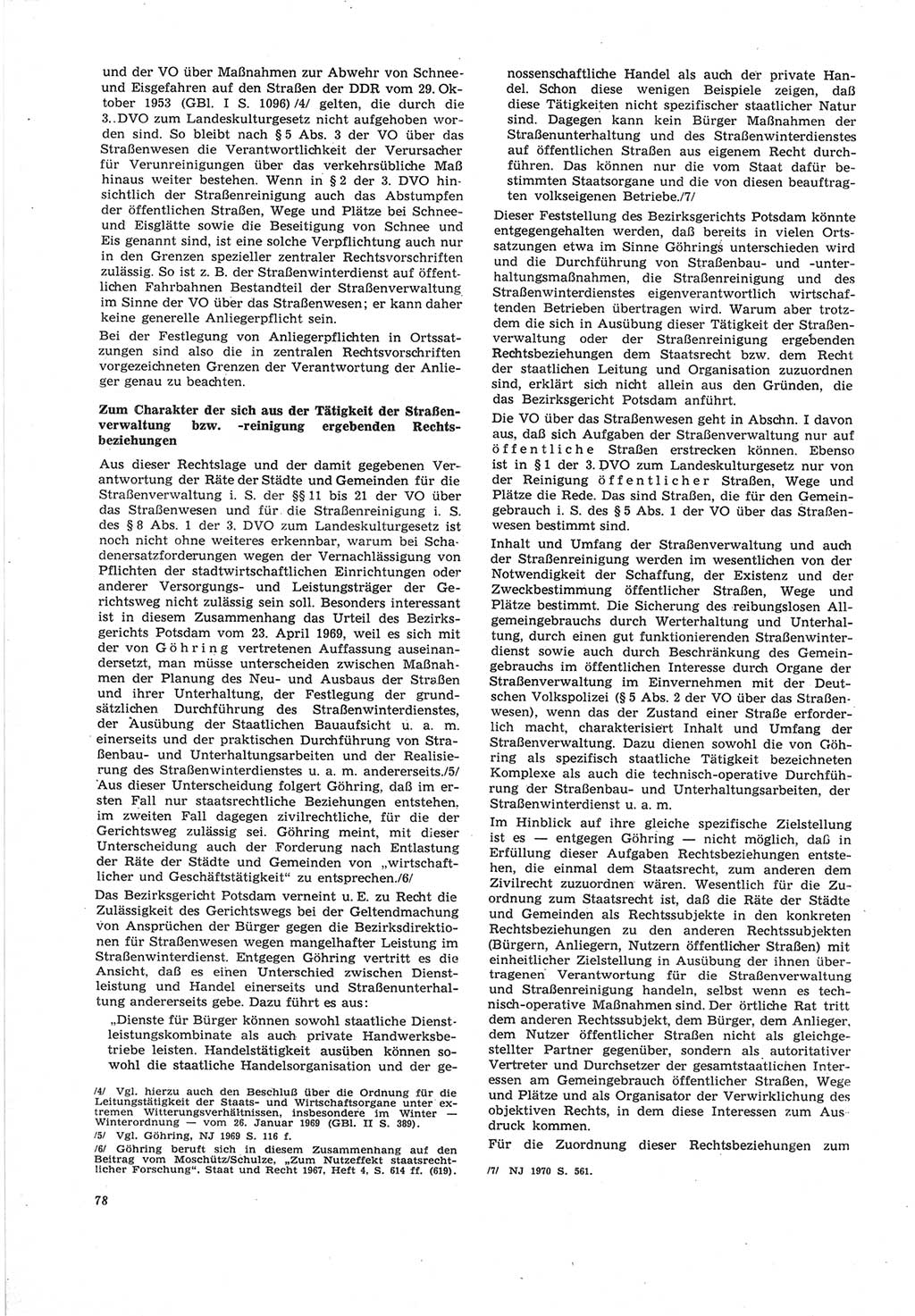 Neue Justiz (NJ), Zeitschrift für Recht und Rechtswissenschaft [Deutsche Demokratische Republik (DDR)], 25. Jahrgang 1971, Seite 78 (NJ DDR 1971, S. 78)