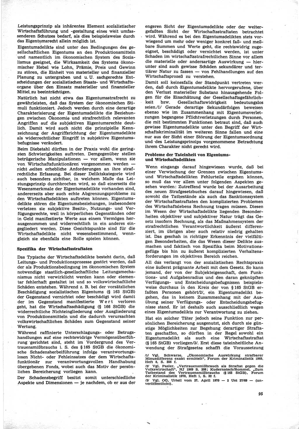 Neue Justiz (NJ), Zeitschrift für Recht und Rechtswissenschaft [Deutsche Demokratische Republik (DDR)], 25. Jahrgang 1971, Seite 95 (NJ DDR 1971, S. 95)