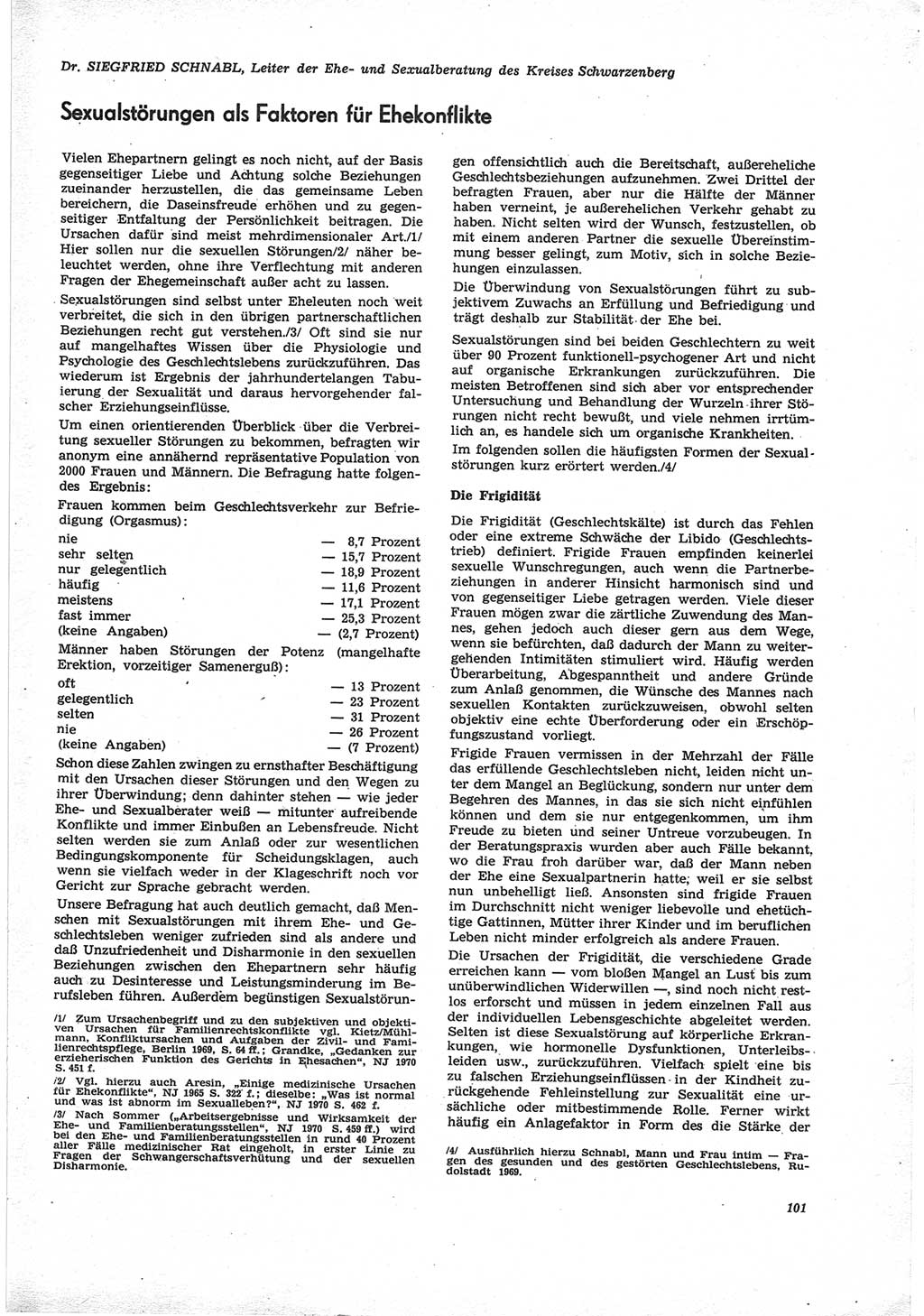 Neue Justiz (NJ), Zeitschrift für Recht und Rechtswissenschaft [Deutsche Demokratische Republik (DDR)], 25. Jahrgang 1971, Seite 101 (NJ DDR 1971, S. 101)