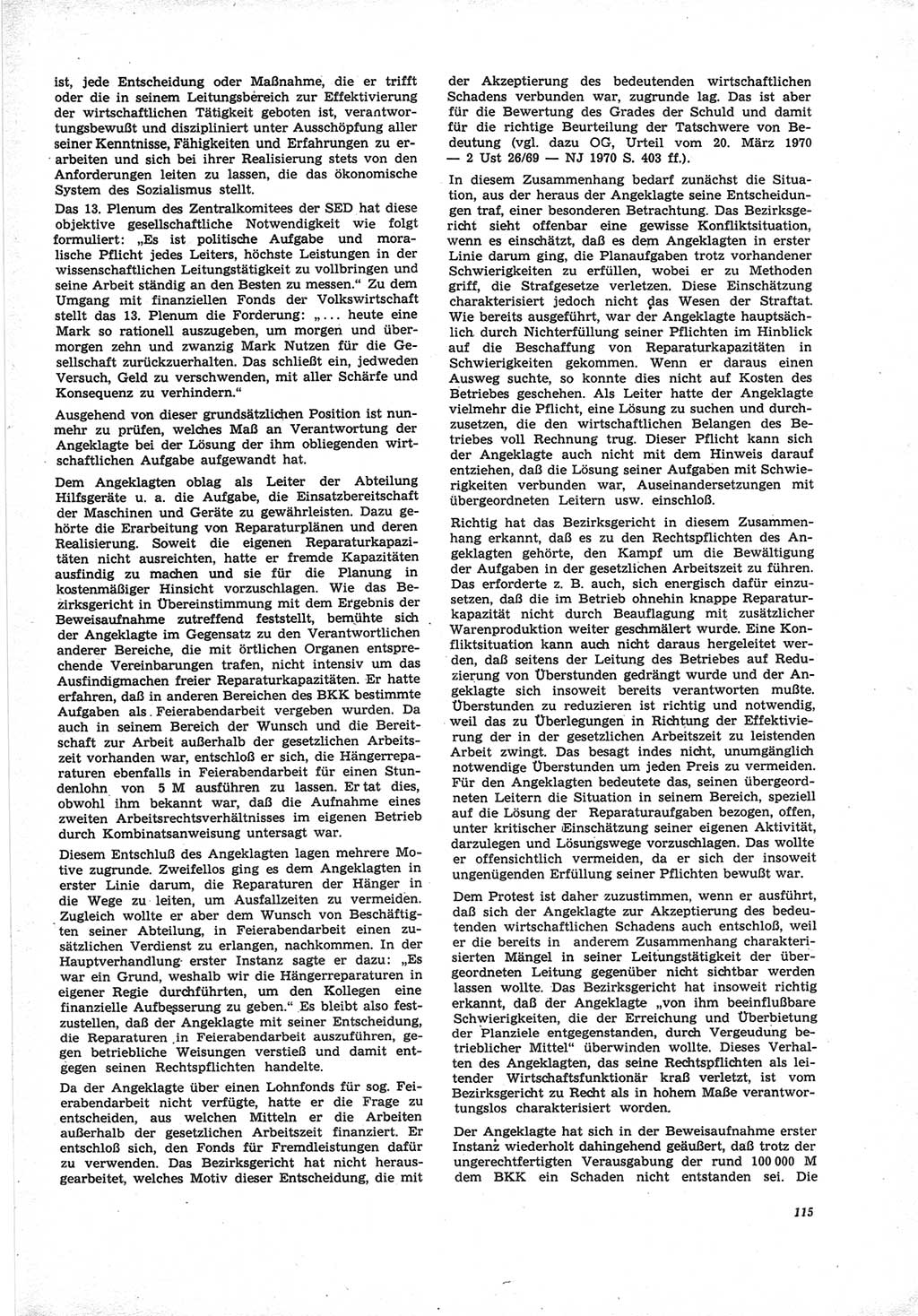 Neue Justiz (NJ), Zeitschrift für Recht und Rechtswissenschaft [Deutsche Demokratische Republik (DDR)], 25. Jahrgang 1971, Seite 115 (NJ DDR 1971, S. 115)