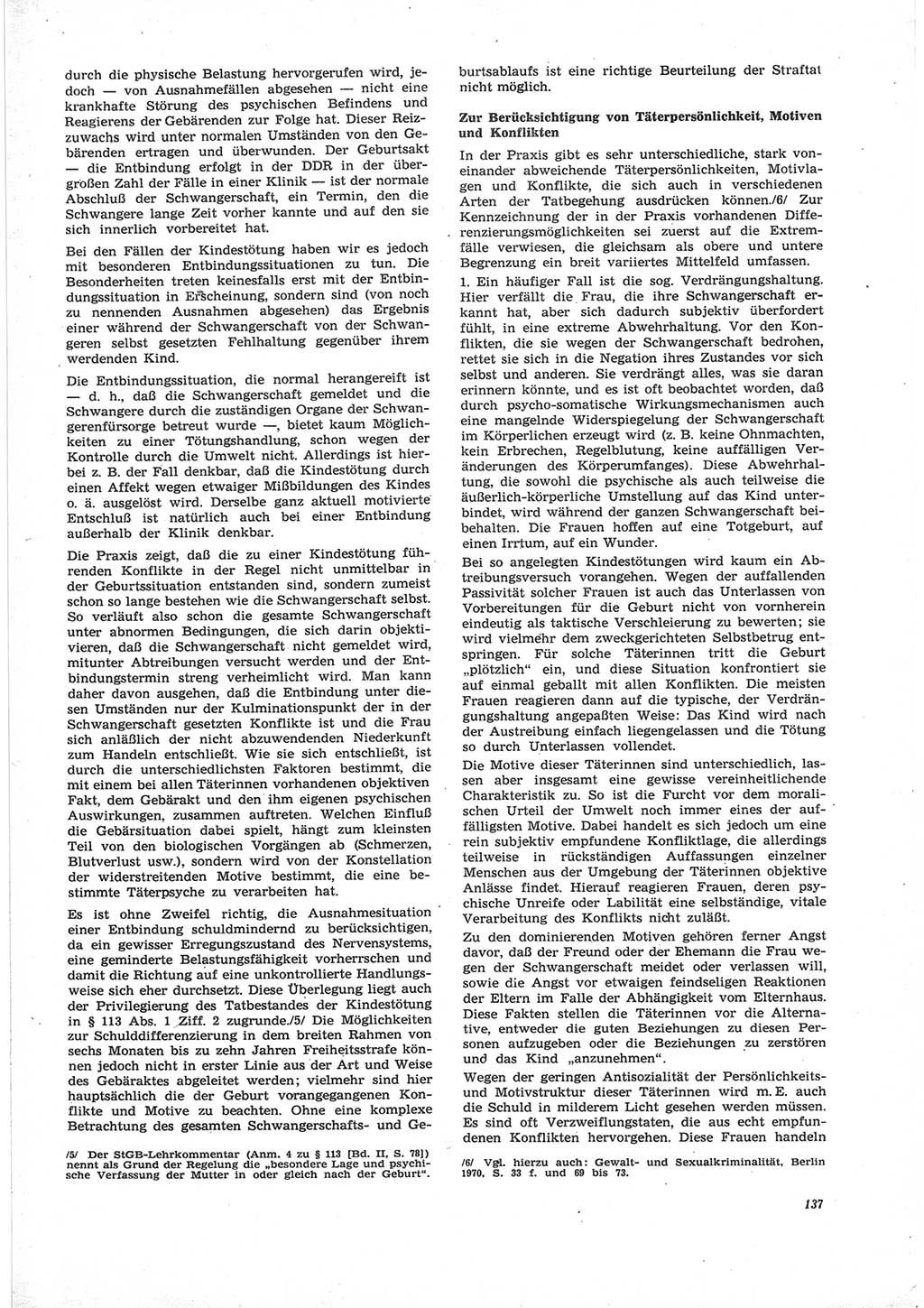 Neue Justiz (NJ), Zeitschrift für Recht und Rechtswissenschaft [Deutsche Demokratische Republik (DDR)], 25. Jahrgang 1971, Seite 137 (NJ DDR 1971, S. 137)