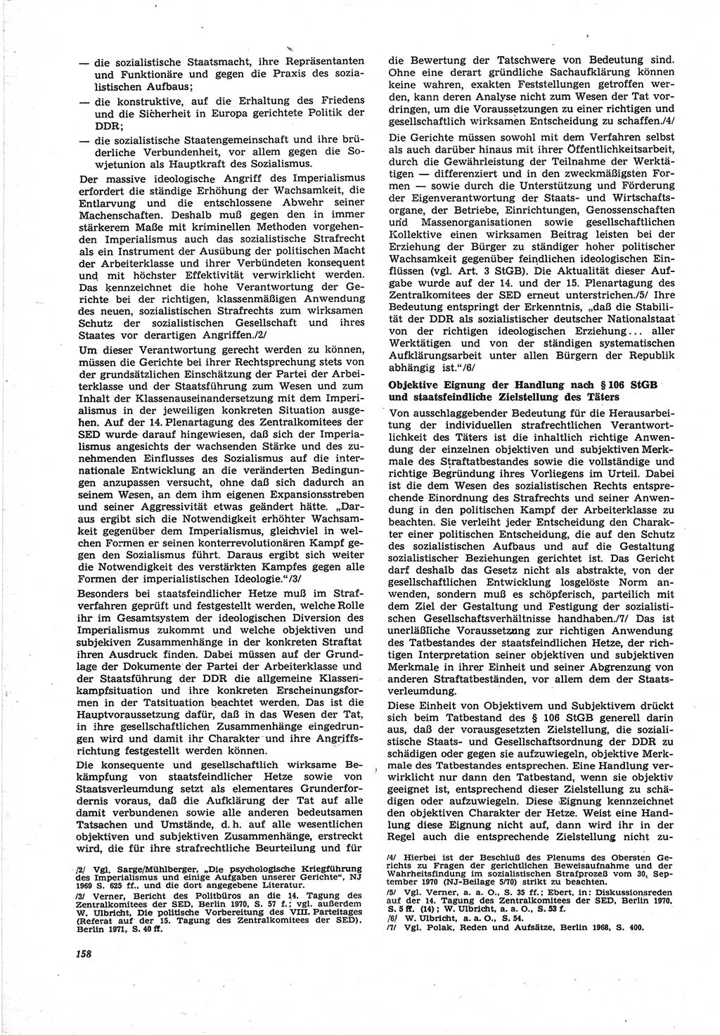 Neue Justiz (NJ), Zeitschrift für Recht und Rechtswissenschaft [Deutsche Demokratische Republik (DDR)], 25. Jahrgang 1971, Seite 158 (NJ DDR 1971, S. 158)