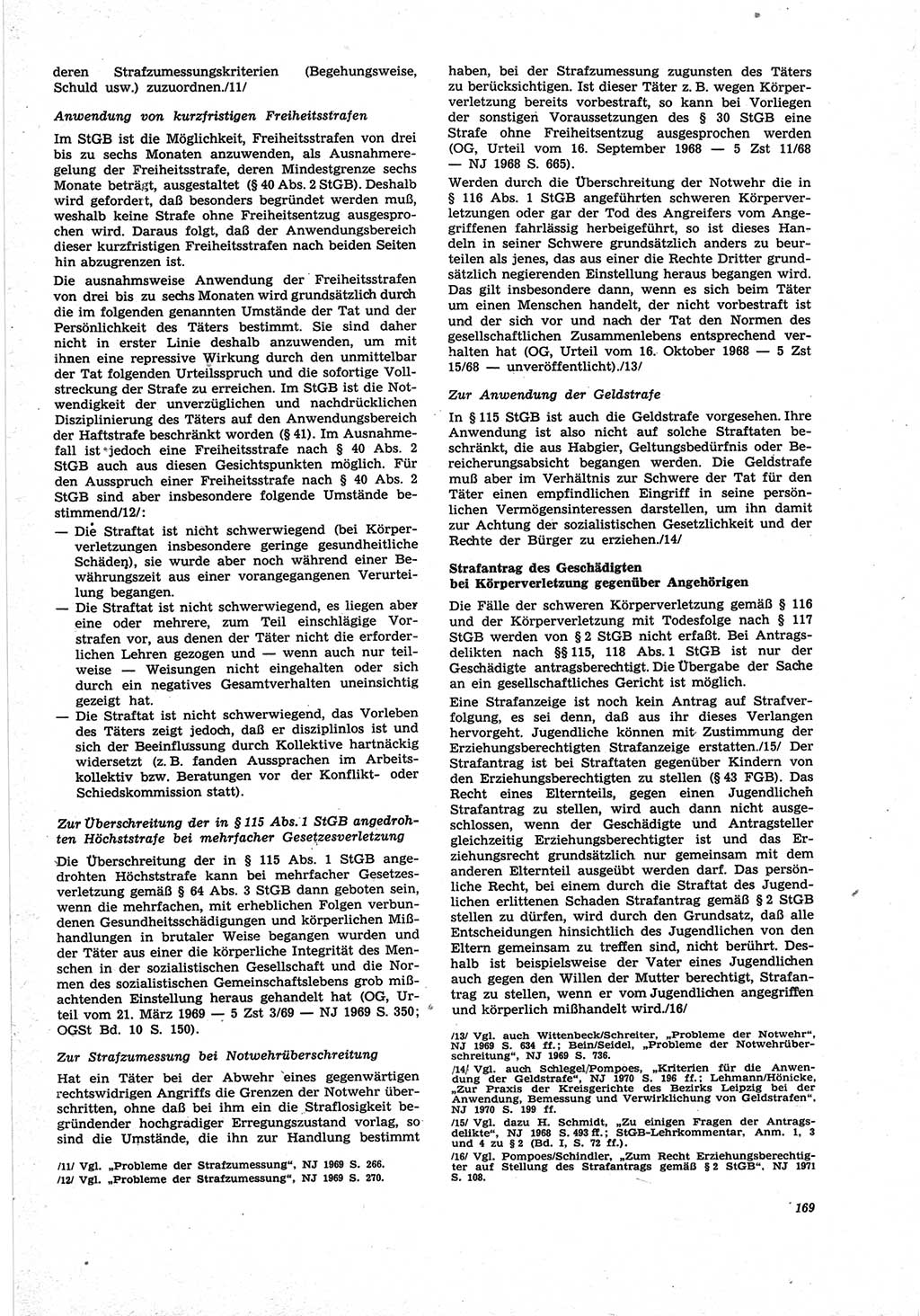 Neue Justiz (NJ), Zeitschrift für Recht und Rechtswissenschaft [Deutsche Demokratische Republik (DDR)], 25. Jahrgang 1971, Seite 169 (NJ DDR 1971, S. 169)