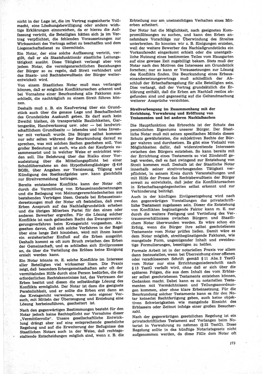 Neue Justiz (NJ), Zeitschrift für Recht und Rechtswissenschaft [Deutsche Demokratische Republik (DDR)], 25. Jahrgang 1971, Seite 175 (NJ DDR 1971, S. 175)