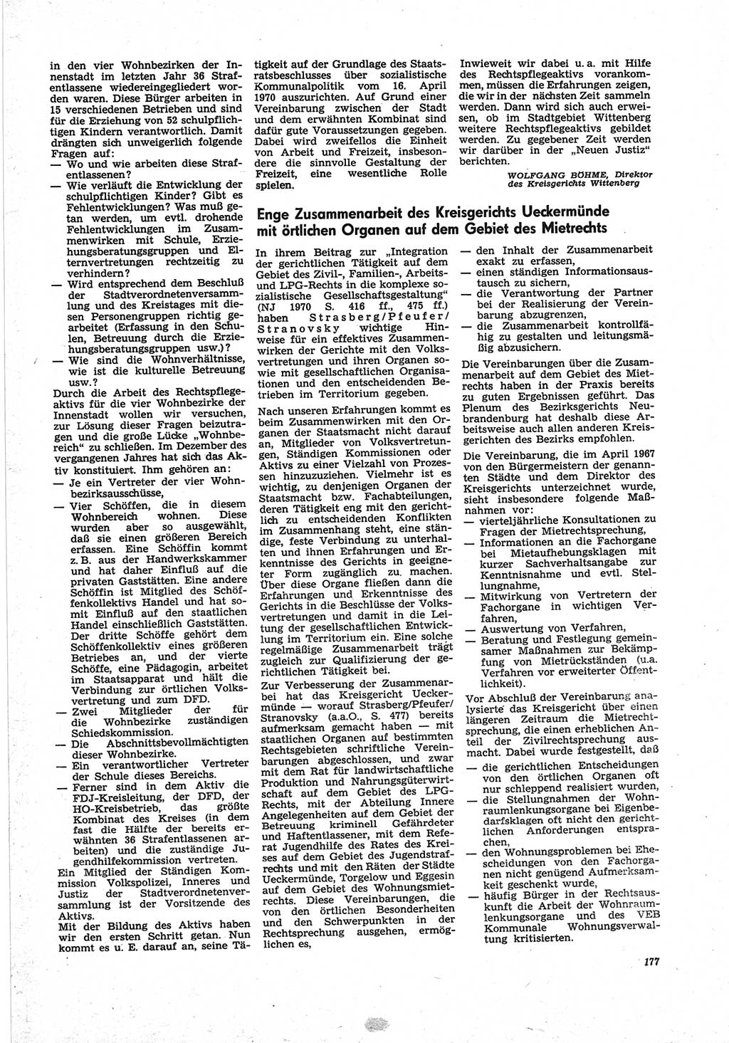 Neue Justiz (NJ), Zeitschrift für Recht und Rechtswissenschaft [Deutsche Demokratische Republik (DDR)], 25. Jahrgang 1971, Seite 177 (NJ DDR 1971, S. 177)