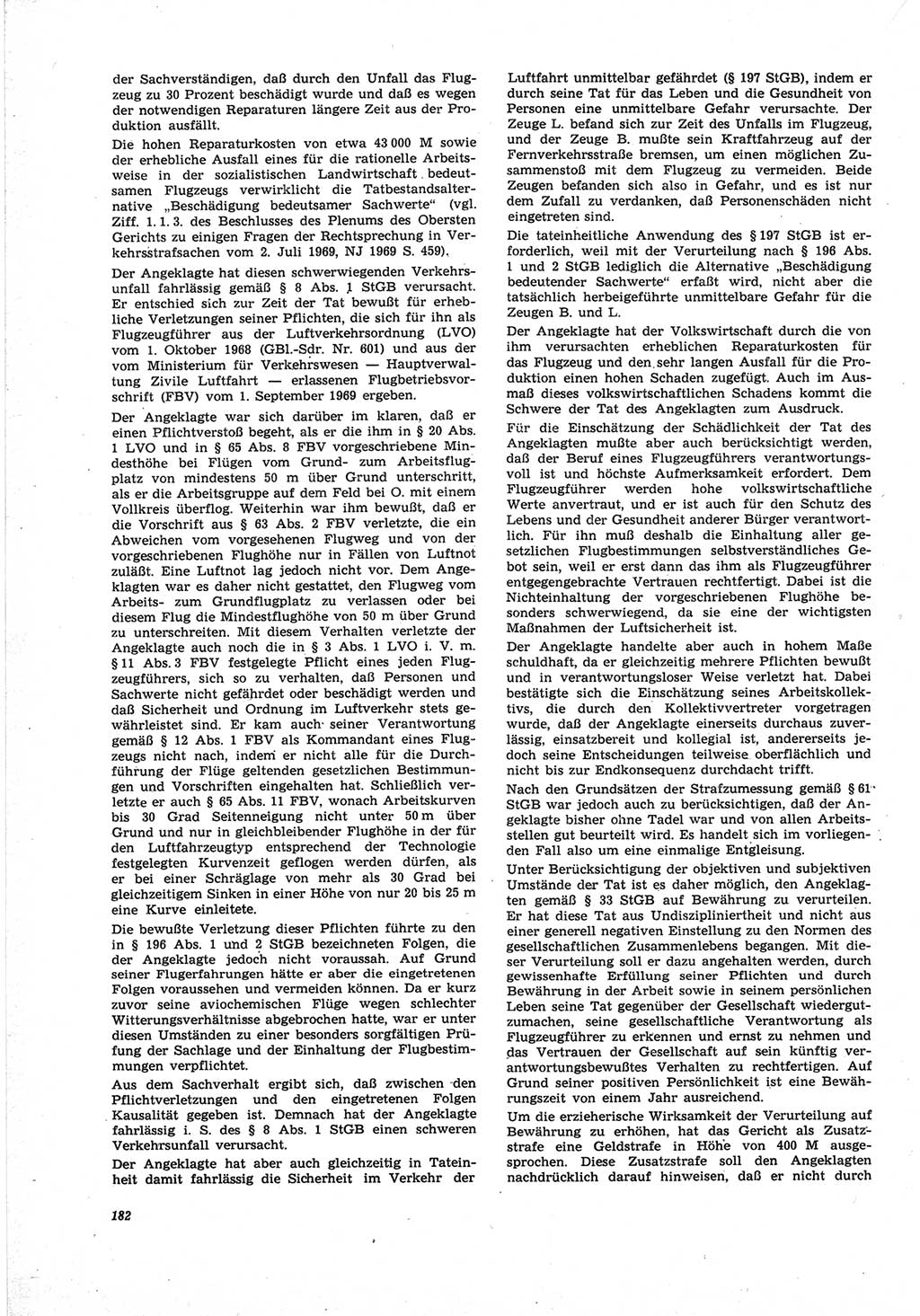 Neue Justiz (NJ), Zeitschrift für Recht und Rechtswissenschaft [Deutsche Demokratische Republik (DDR)], 25. Jahrgang 1971, Seite 182 (NJ DDR 1971, S. 182)