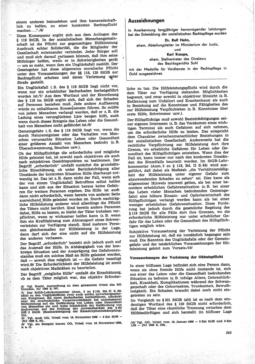 Neue Justiz (NJ), Zeitschrift für Recht und Rechtswissenschaft [Deutsche Demokratische Republik (DDR)], 25. Jahrgang 1971, Seite 203 (NJ DDR 1971, S. 203)