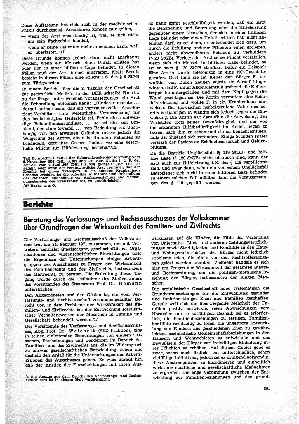 Neue Justiz (NJ), Zeitschrift für Recht und Rechtswissenschaft [Deutsche Demokratische Republik (DDR)], 25. Jahrgang 1971, Seite 205 (NJ DDR 1971, S. 205)