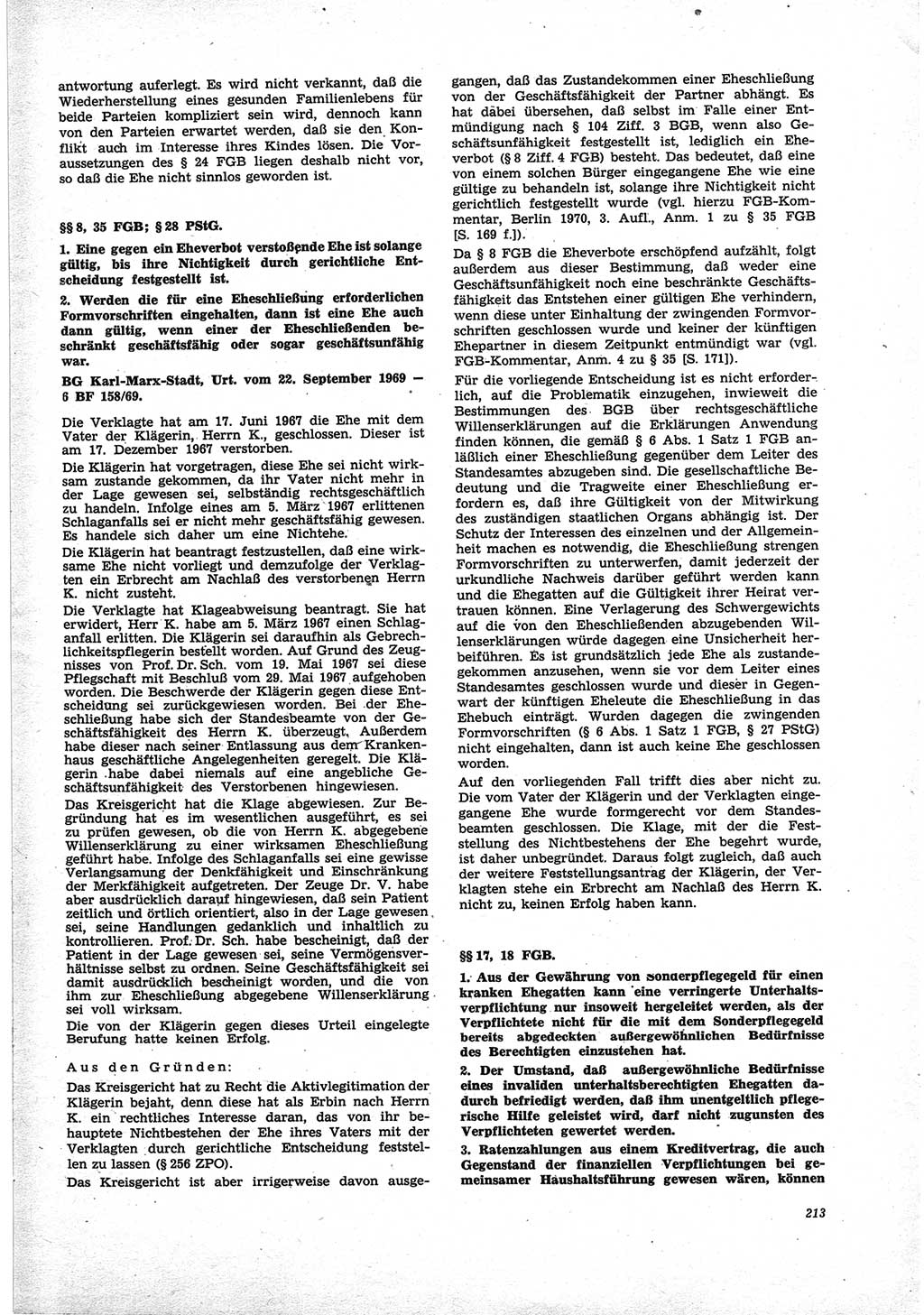 Neue Justiz (NJ), Zeitschrift für Recht und Rechtswissenschaft [Deutsche Demokratische Republik (DDR)], 25. Jahrgang 1971, Seite 213 (NJ DDR 1971, S. 213)
