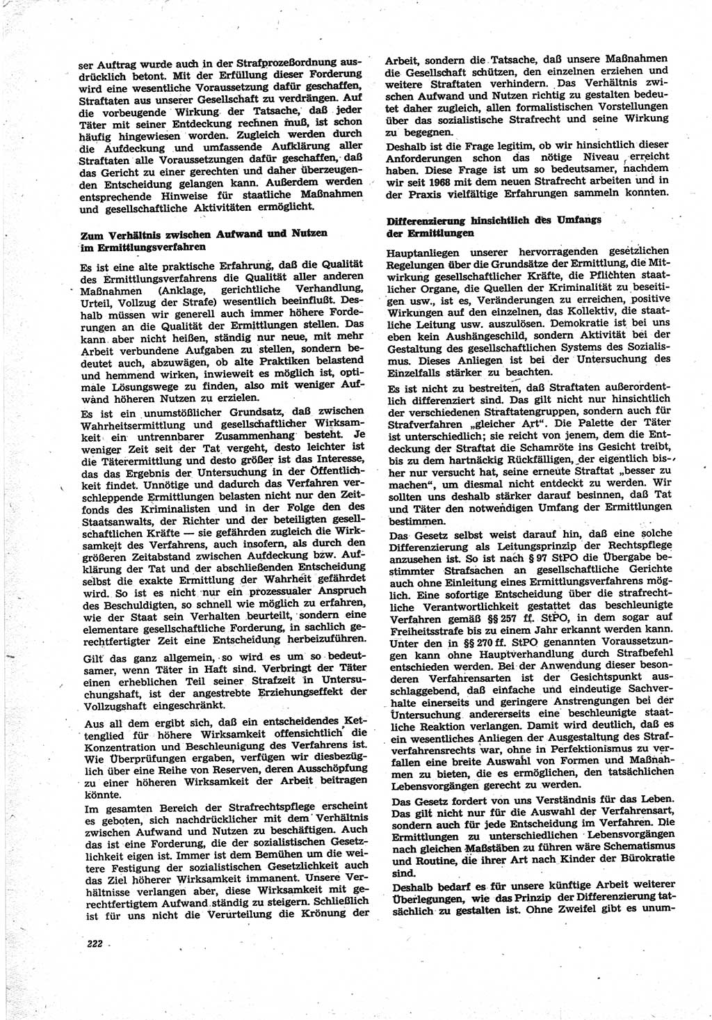 Neue Justiz (NJ), Zeitschrift für Recht und Rechtswissenschaft [Deutsche Demokratische Republik (DDR)], 25. Jahrgang 1971, Seite 222 (NJ DDR 1971, S. 222)