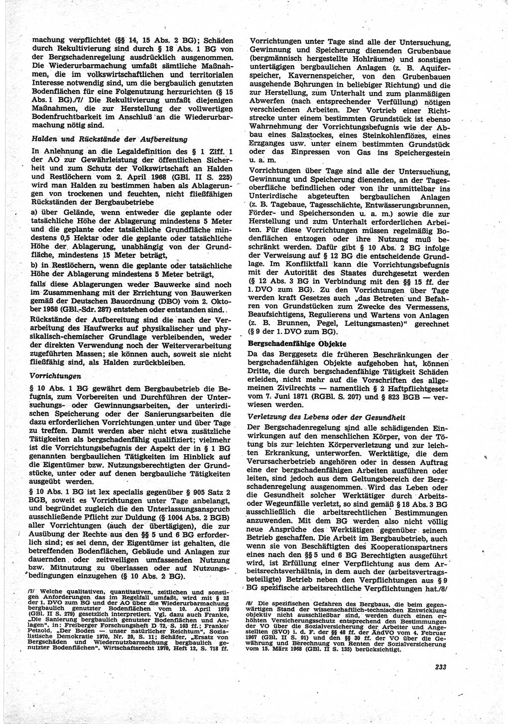 Neue Justiz (NJ), Zeitschrift für Recht und Rechtswissenschaft [Deutsche Demokratische Republik (DDR)], 25. Jahrgang 1971, Seite 233 (NJ DDR 1971, S. 233)