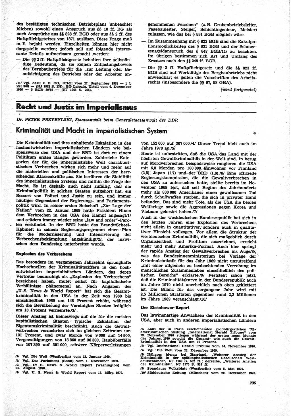 Neue Justiz (NJ), Zeitschrift für Recht und Rechtswissenschaft [Deutsche Demokratische Republik (DDR)], 25. Jahrgang 1971, Seite 235 (NJ DDR 1971, S. 235)