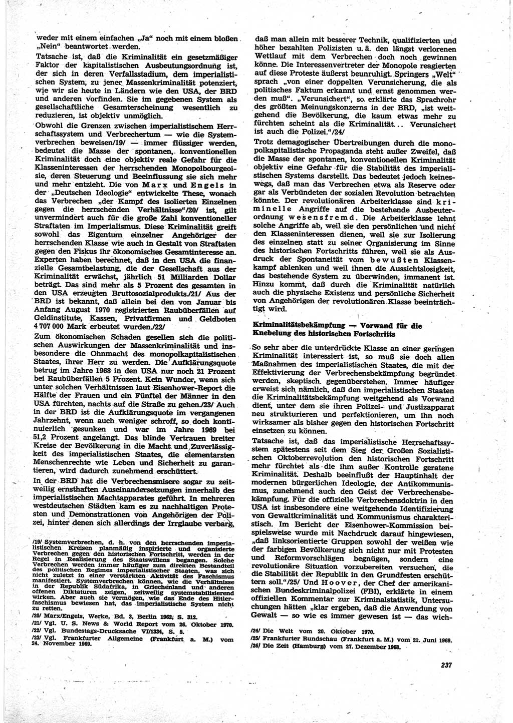 Neue Justiz (NJ), Zeitschrift für Recht und Rechtswissenschaft [Deutsche Demokratische Republik (DDR)], 25. Jahrgang 1971, Seite 237 (NJ DDR 1971, S. 237)