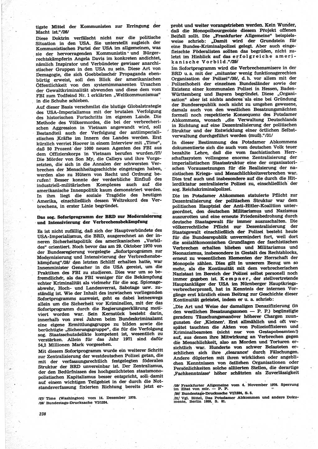 Neue Justiz (NJ), Zeitschrift für Recht und Rechtswissenschaft [Deutsche Demokratische Republik (DDR)], 25. Jahrgang 1971, Seite 238 (NJ DDR 1971, S. 238)